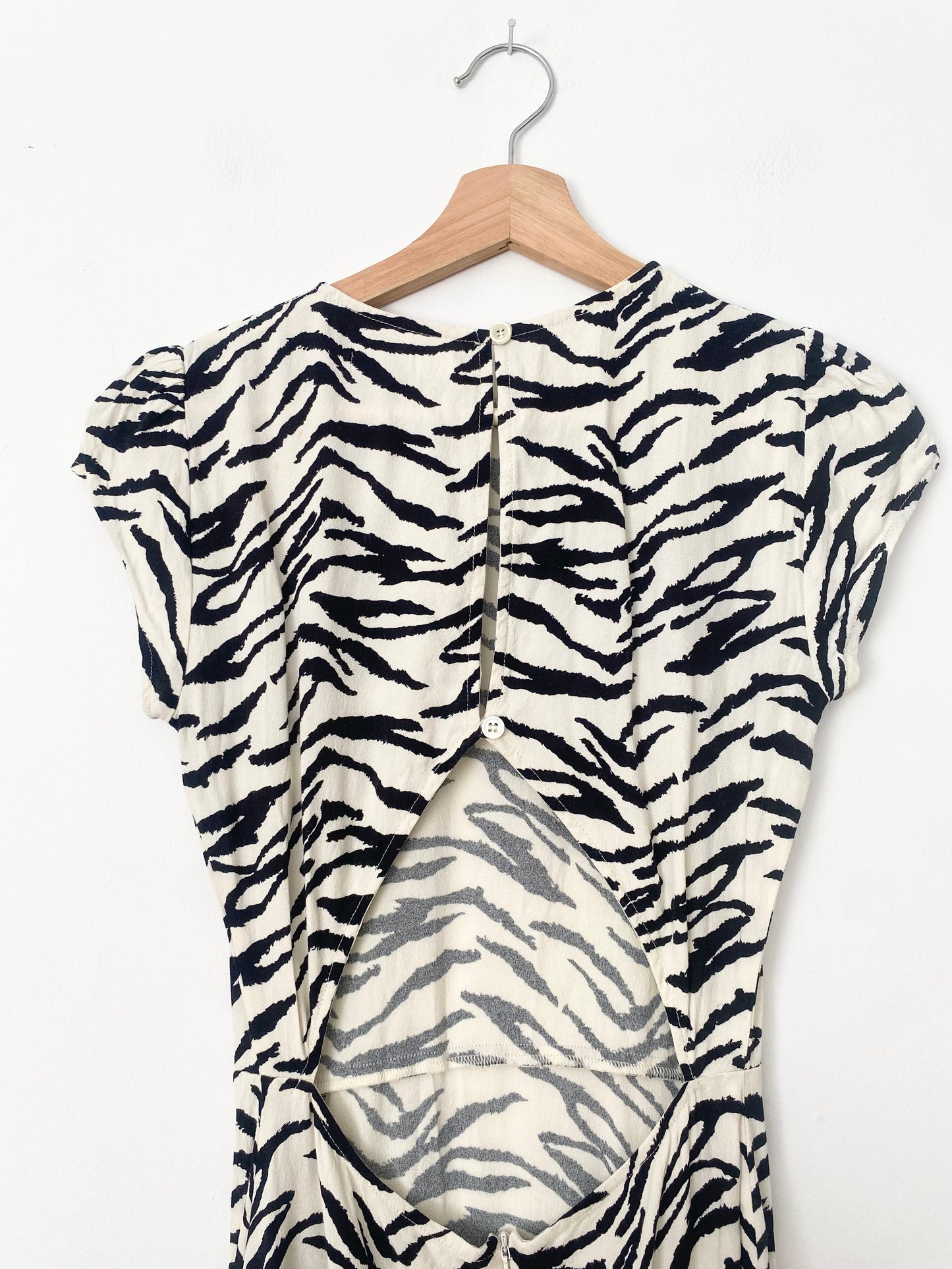 Reformation lena zebra dress XS