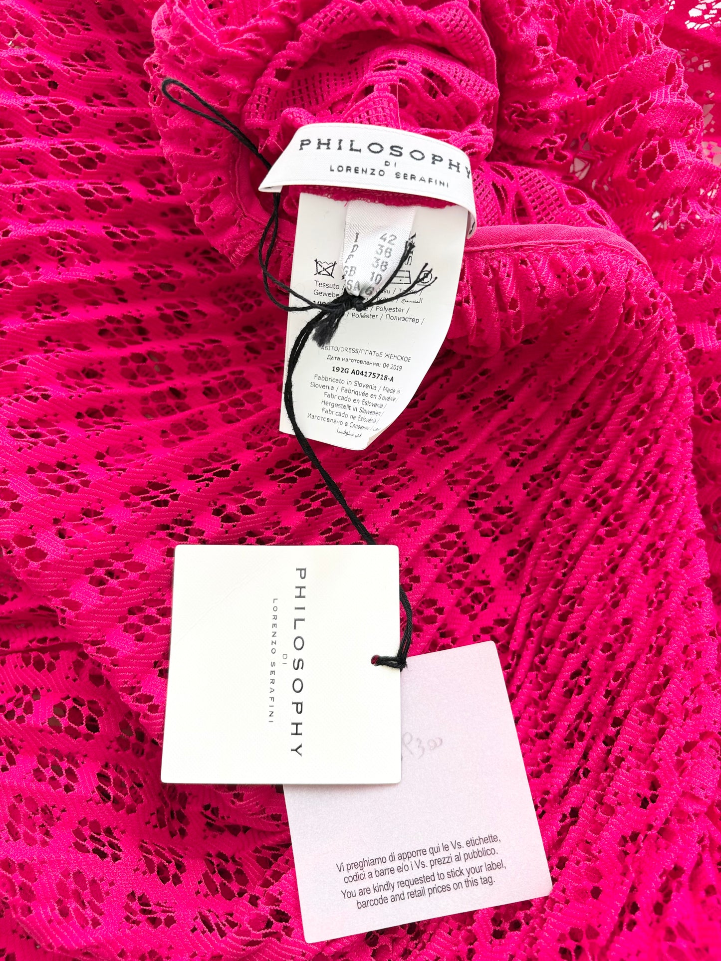 Philosophy di Lorenzo Serafini flared laced sheer dress Medium