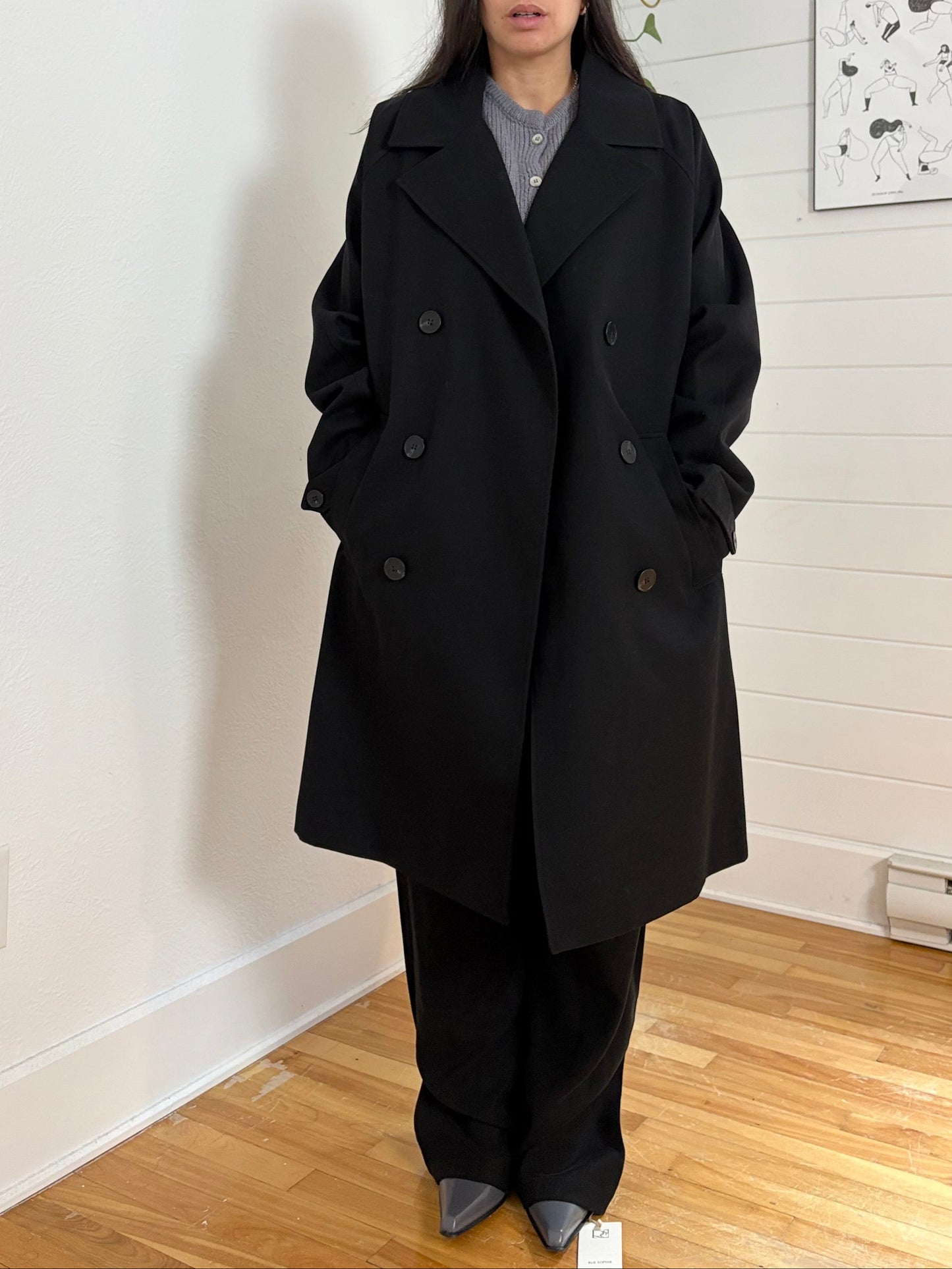 The Kooples Violette double breasted wool blend coat M-XL