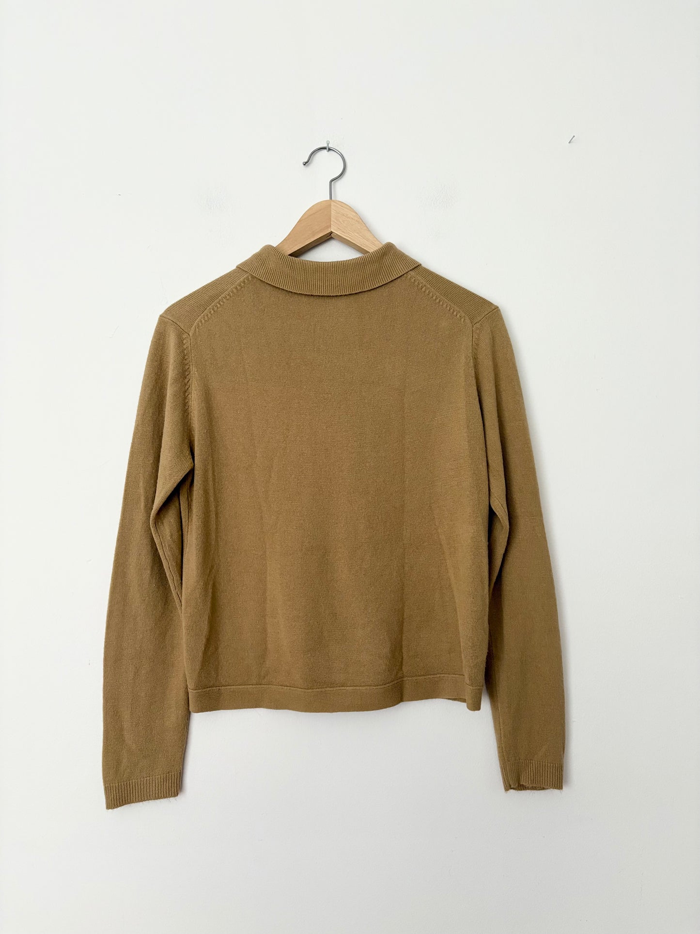 Vintage knit collared cardigan M/L