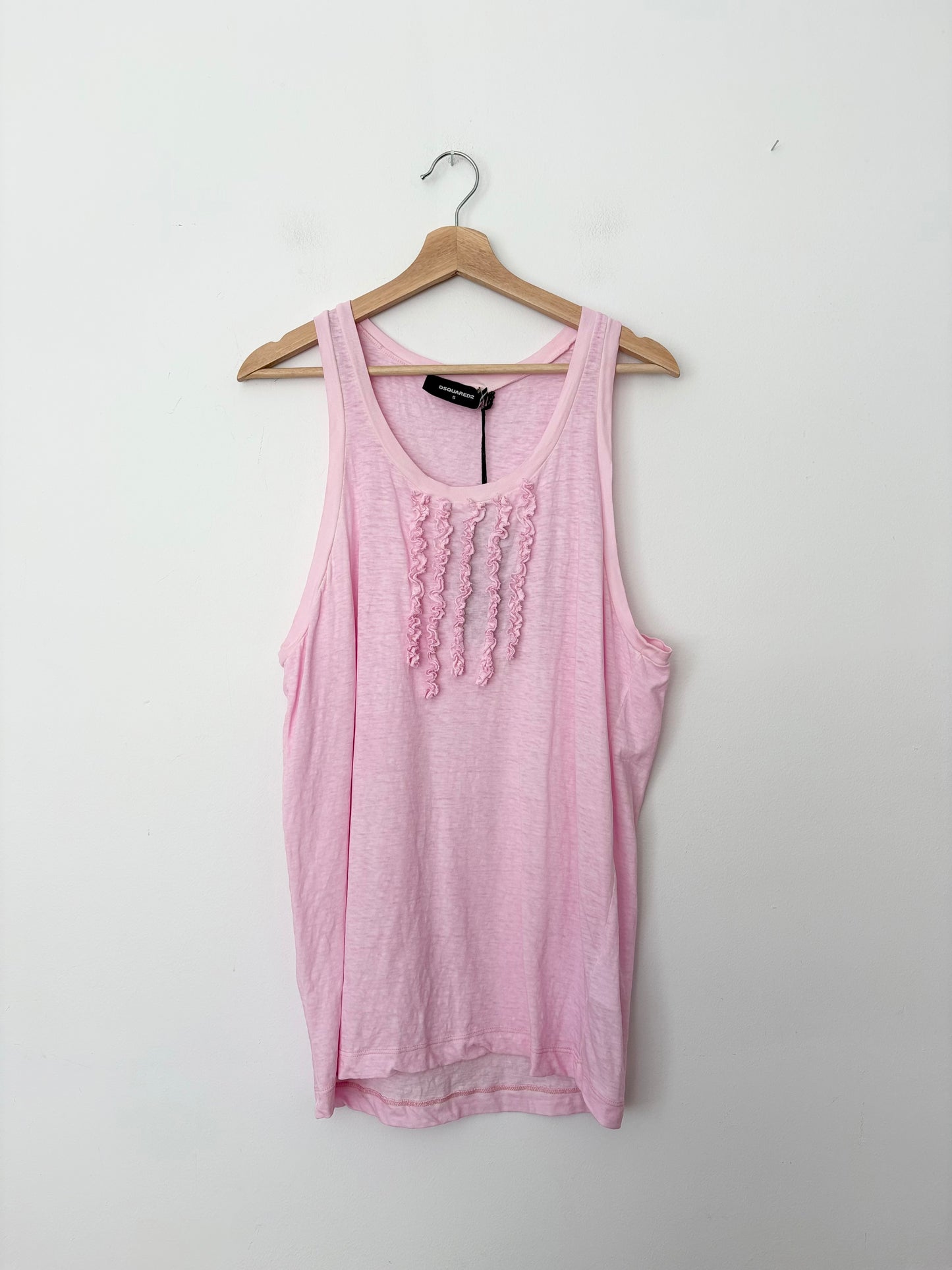 Dsquared2 cool pink runway ruffle tank Small