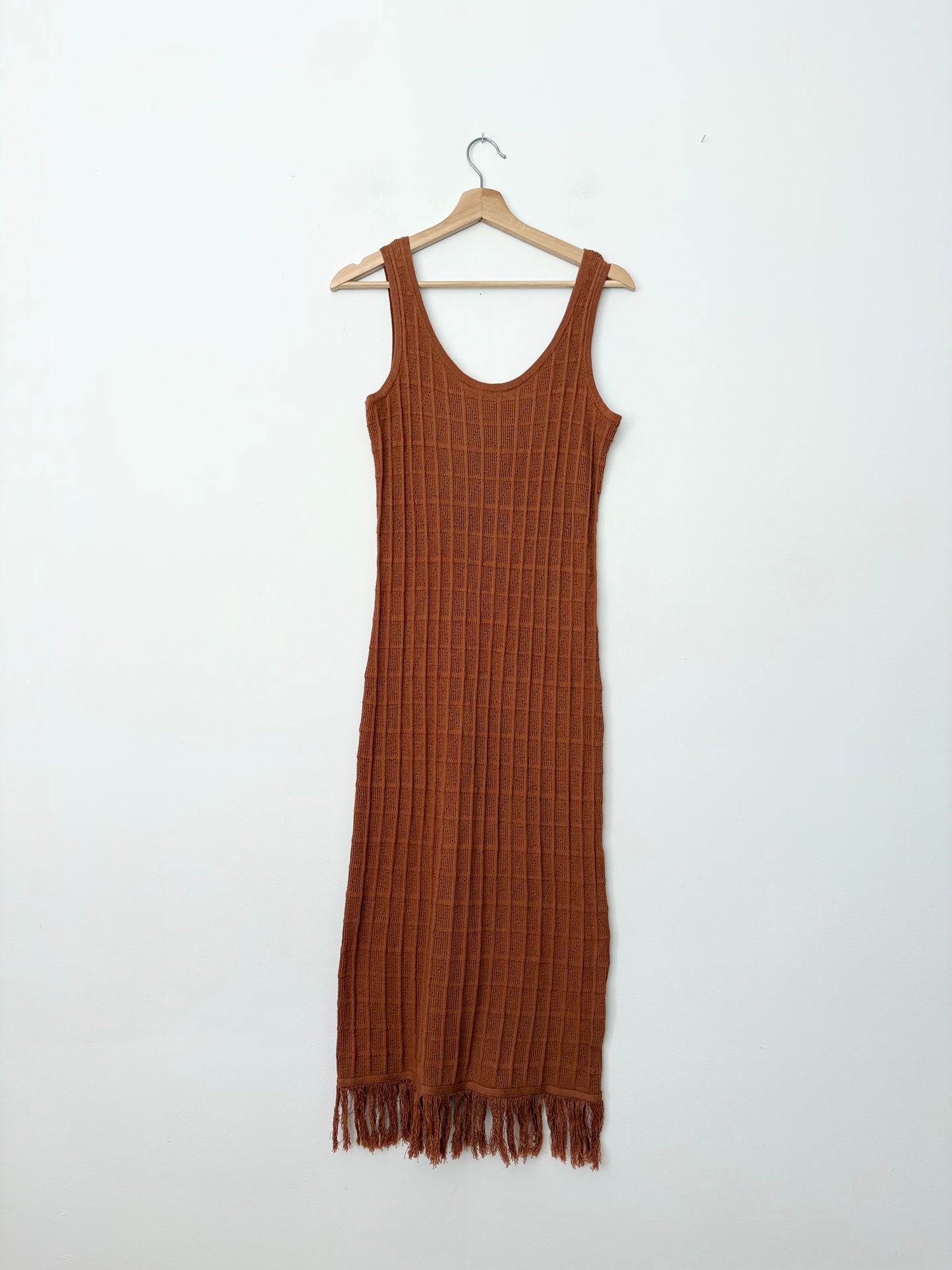 Issey Miyake Archive fringe knit midi dress Small