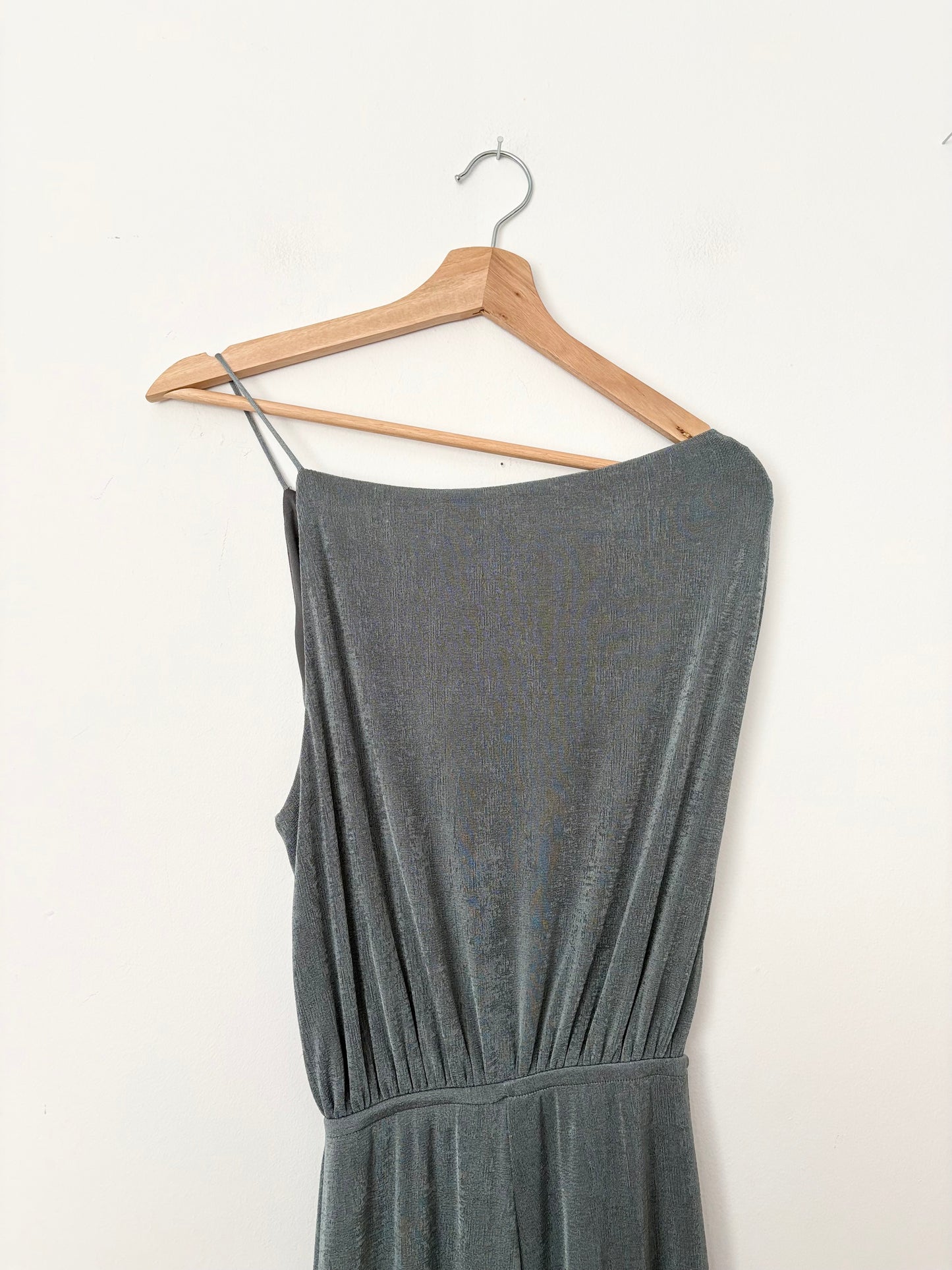 MISHA Emer one shoulder glitter jumpsuit XS