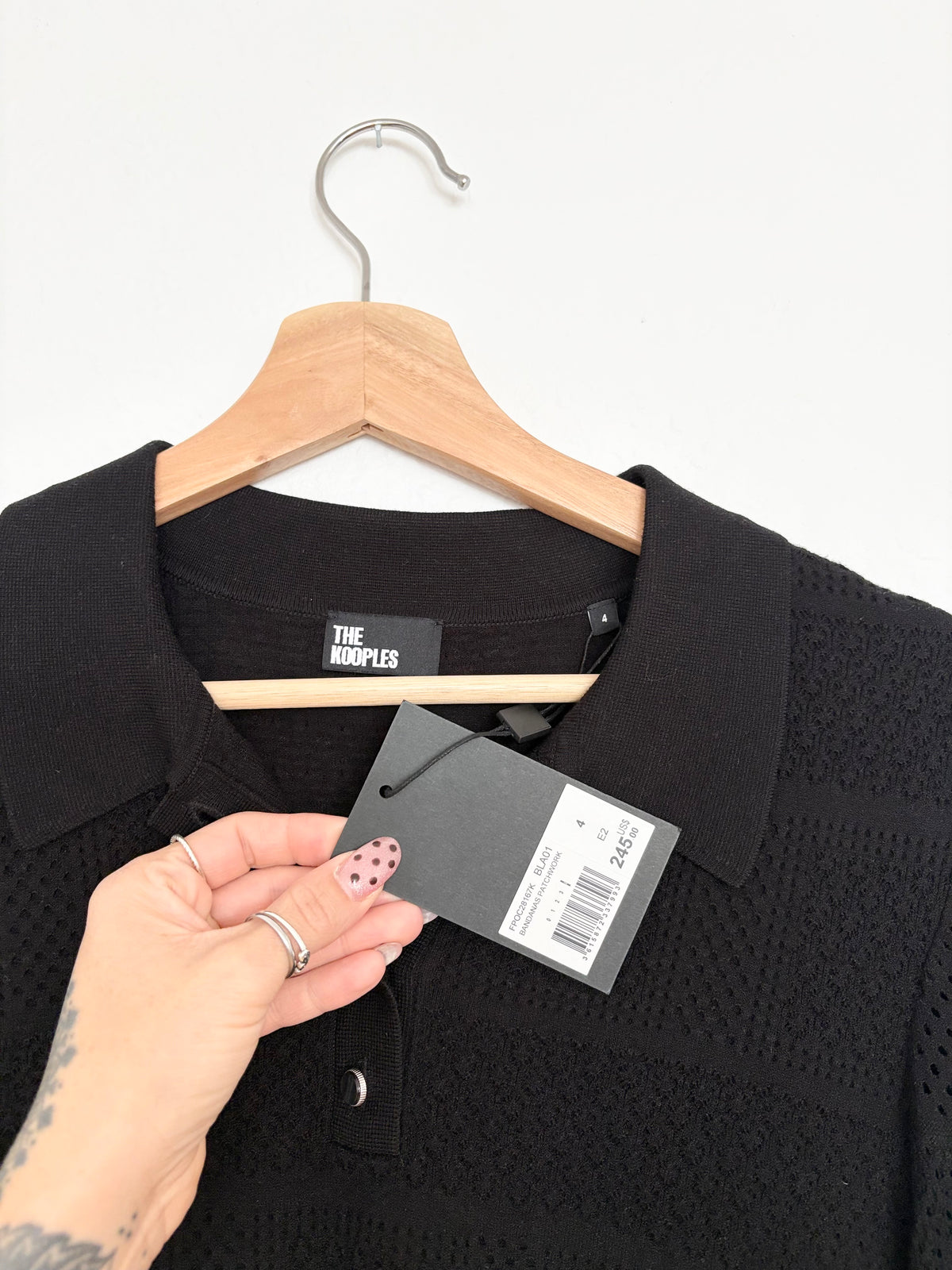 The kooples open work polo shirt M/L