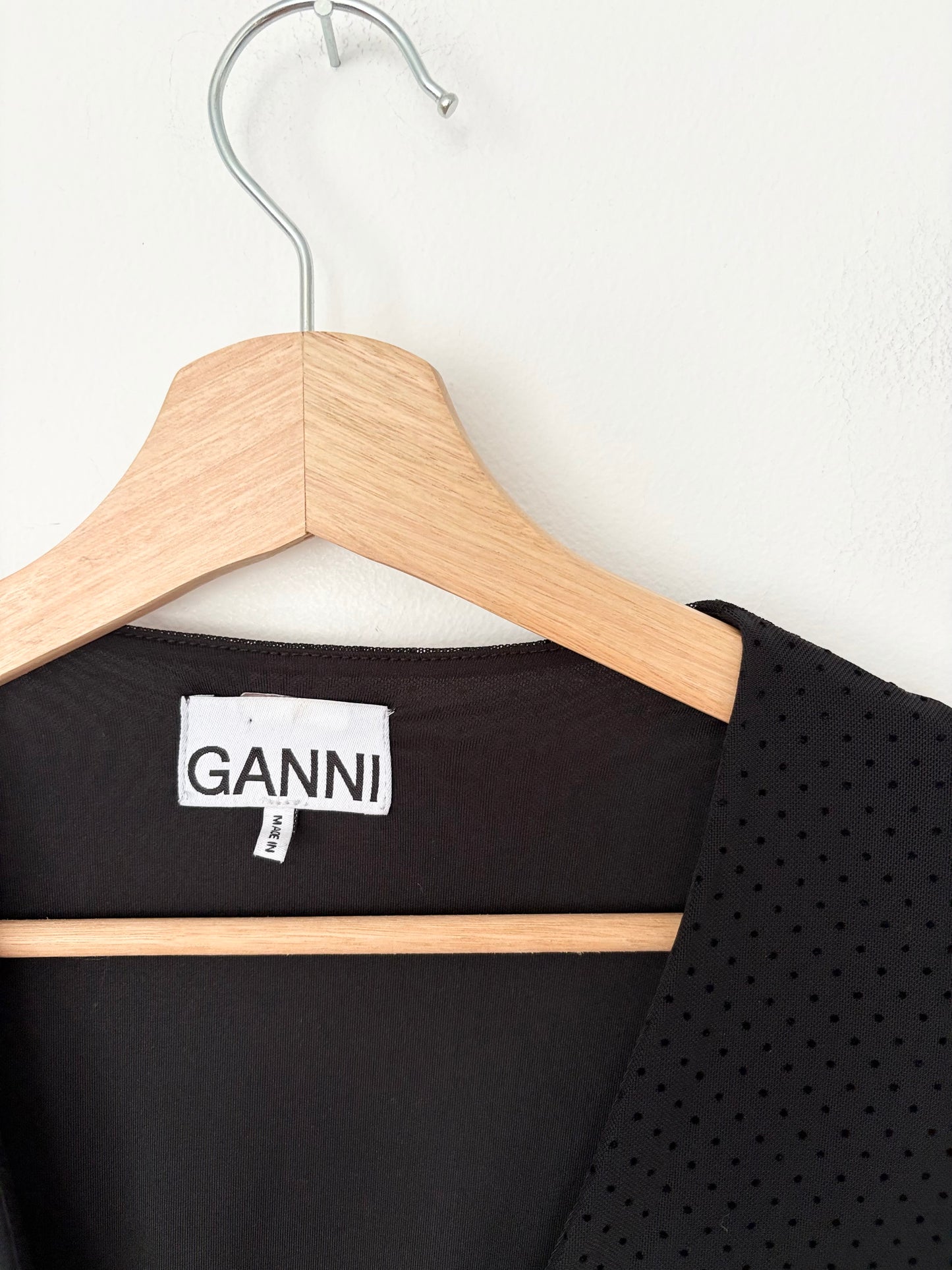 Ganni dot mesh wrap dress XS/S