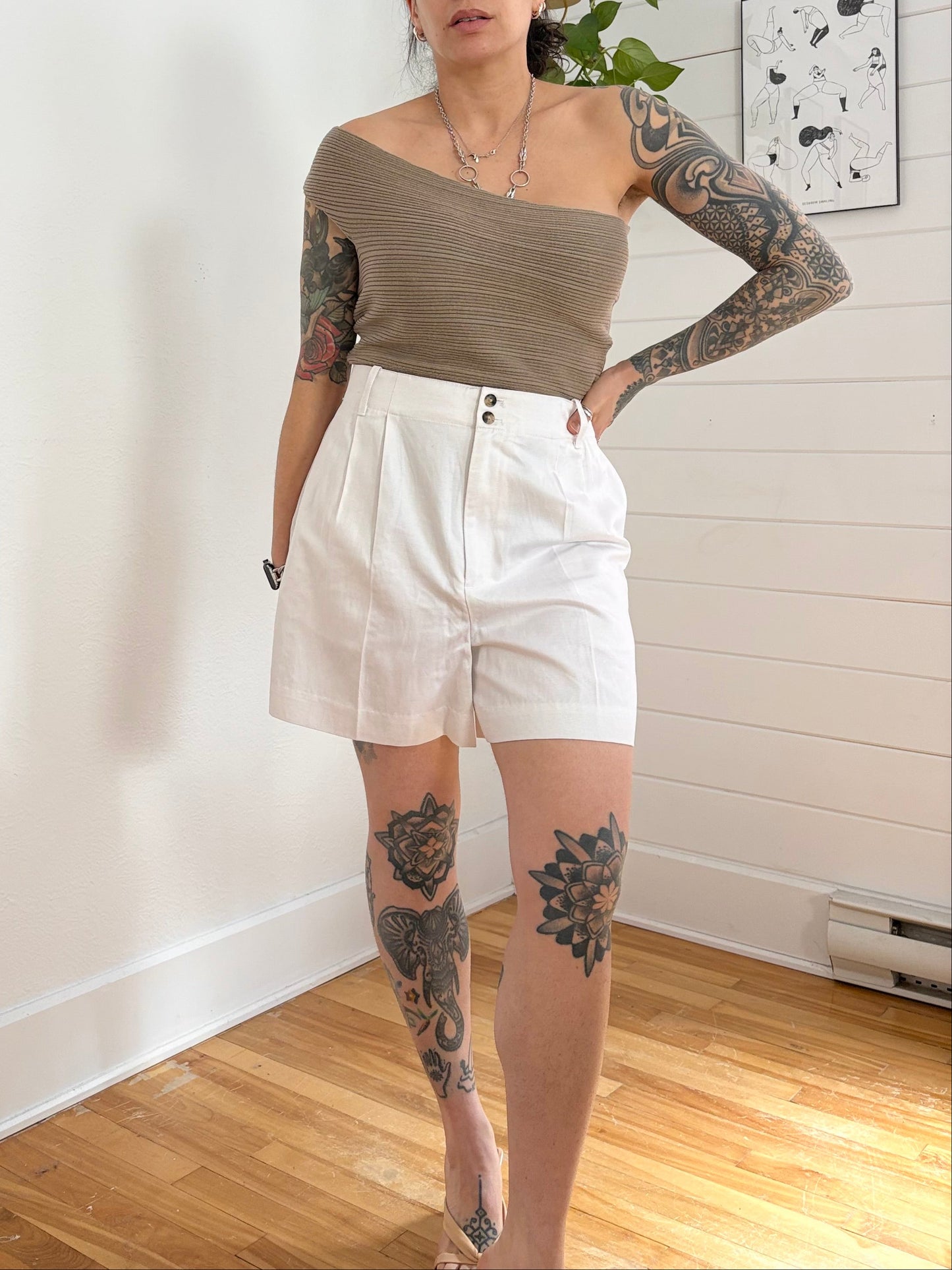 Silence + Noise Naomi one shoulder ribbed top L/XL
