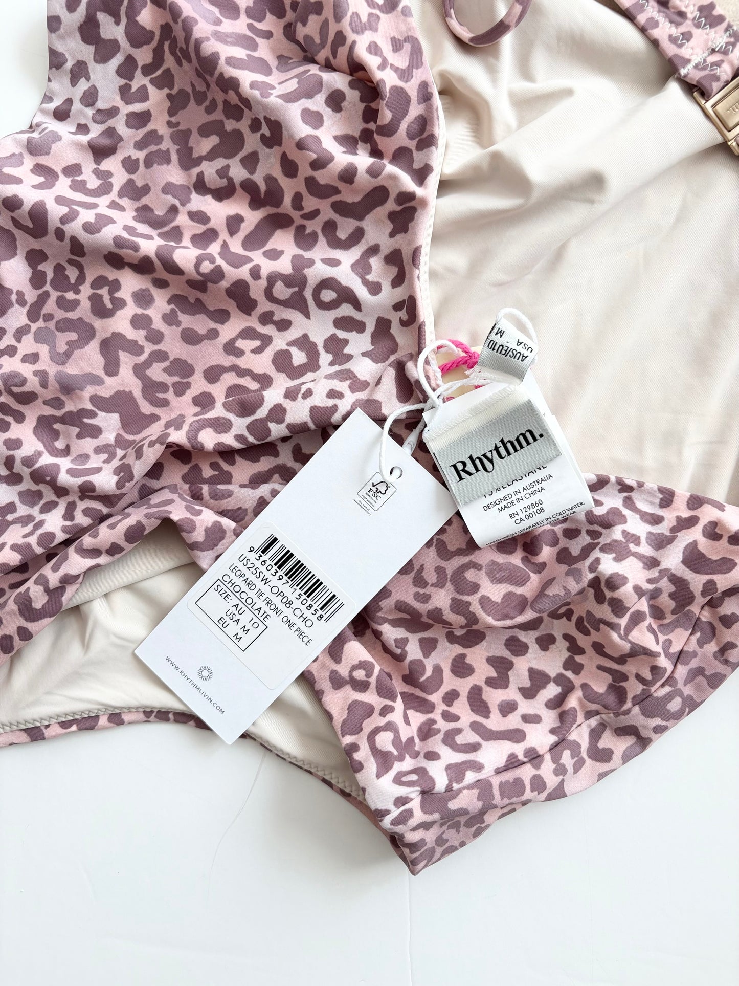 Rythm X Free People Leopard tie front swim Medium
