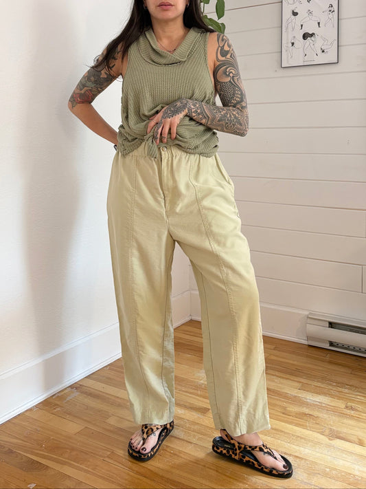 Madewell tapered Huston pull on crop pants Large
