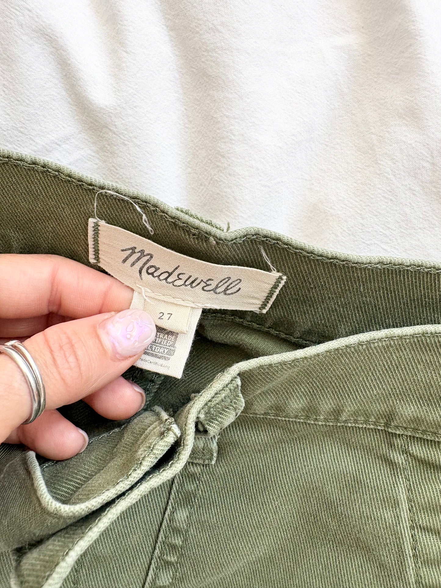 Short Madewell The Perfect Vintage couleur kaki, taille W27/28