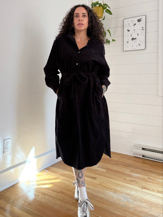 Uniqlo U corduroy belted shirt dress Medium