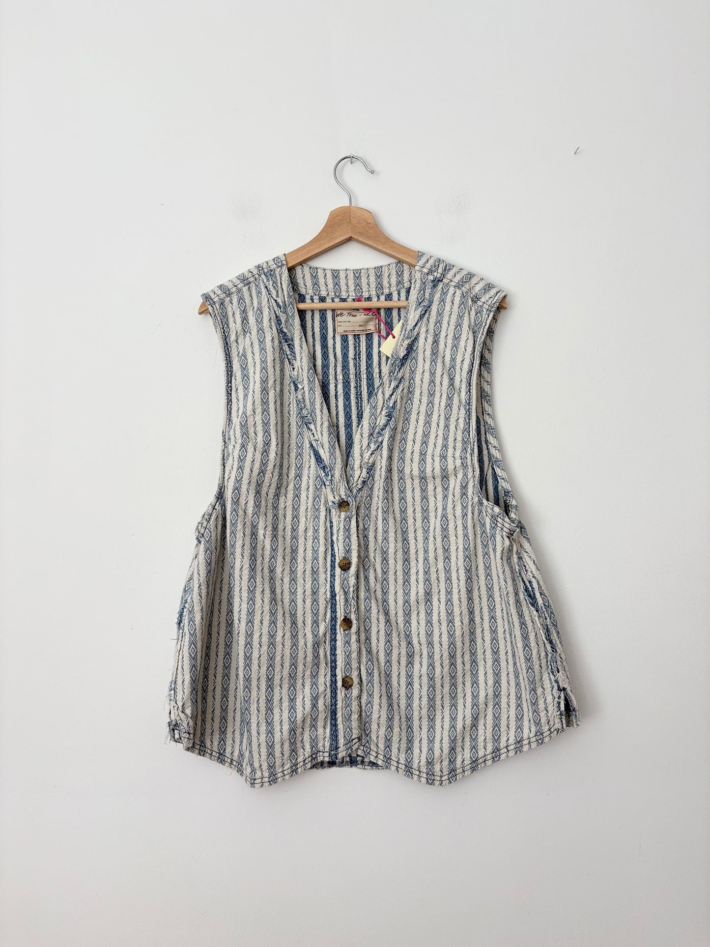 Free People Spellbound linen blend vest XL