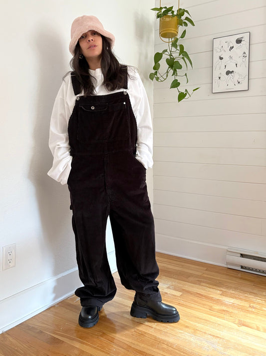 Levis silvertab black corduroy overalls L/XL
