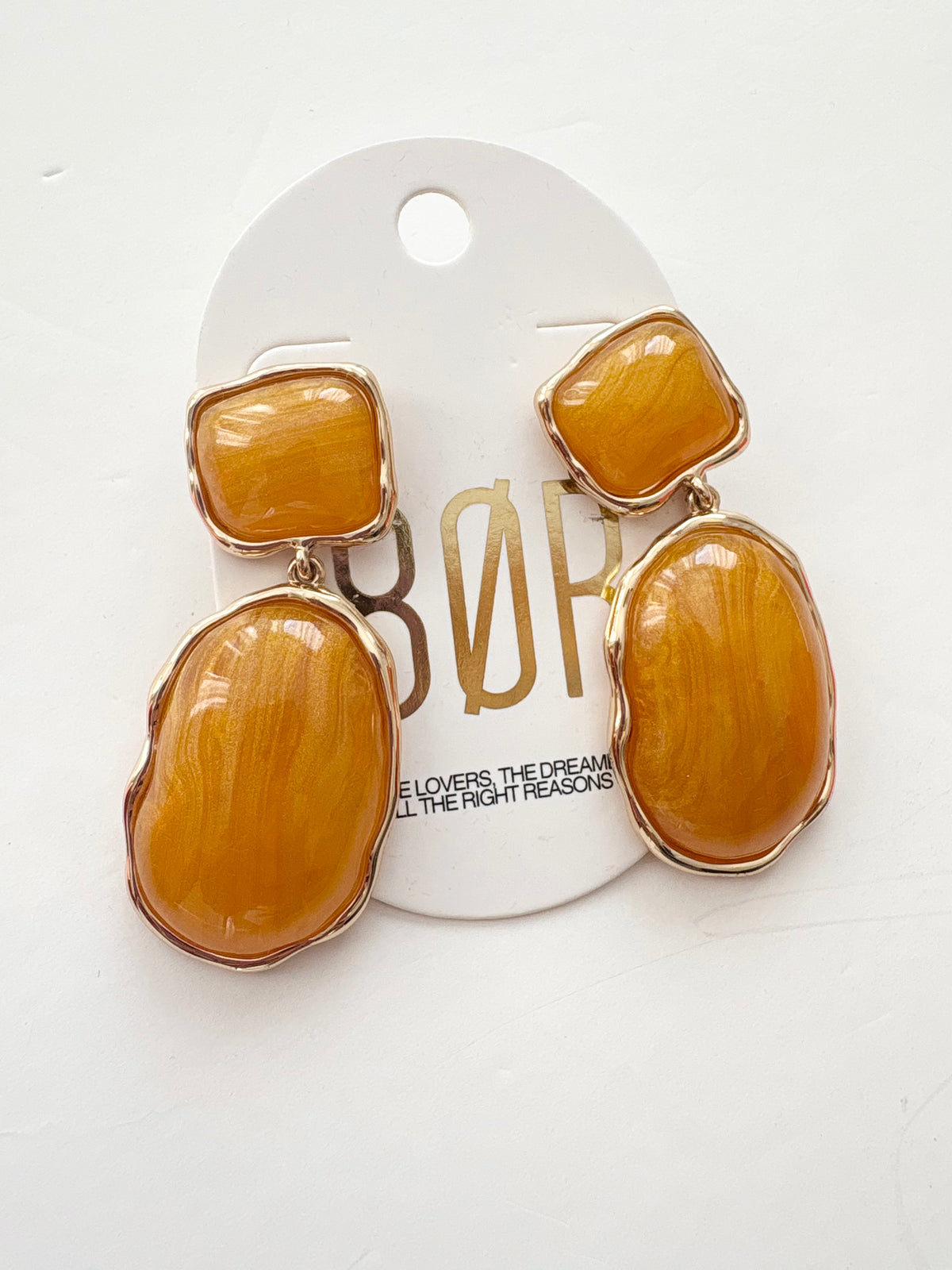 8 other reasons gem drop earrings in orange