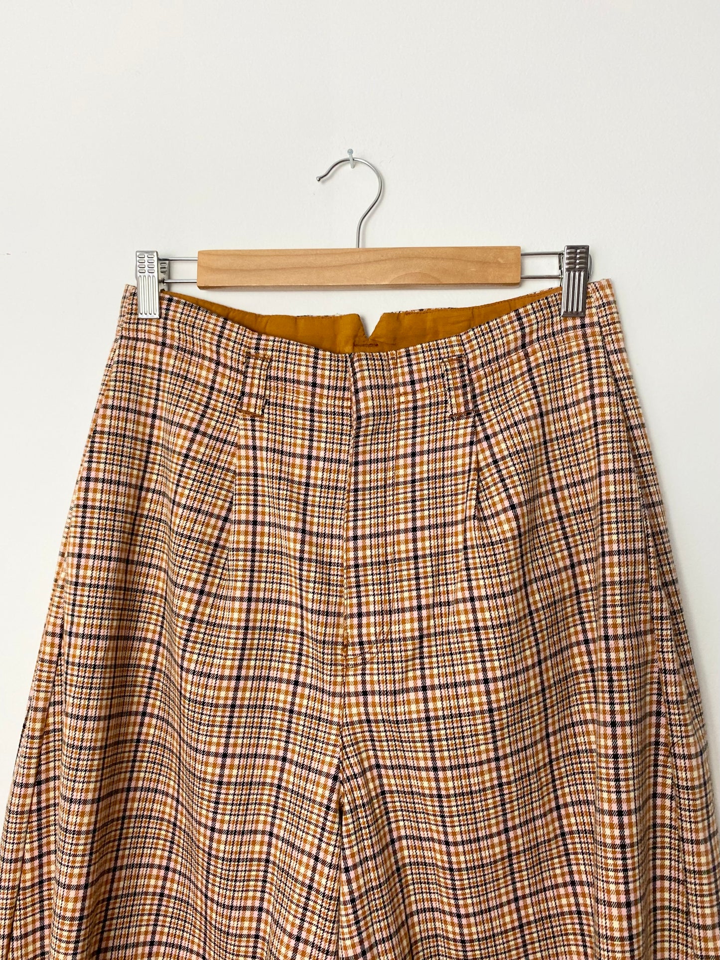 Free People Barrel leg checkered trousers W27