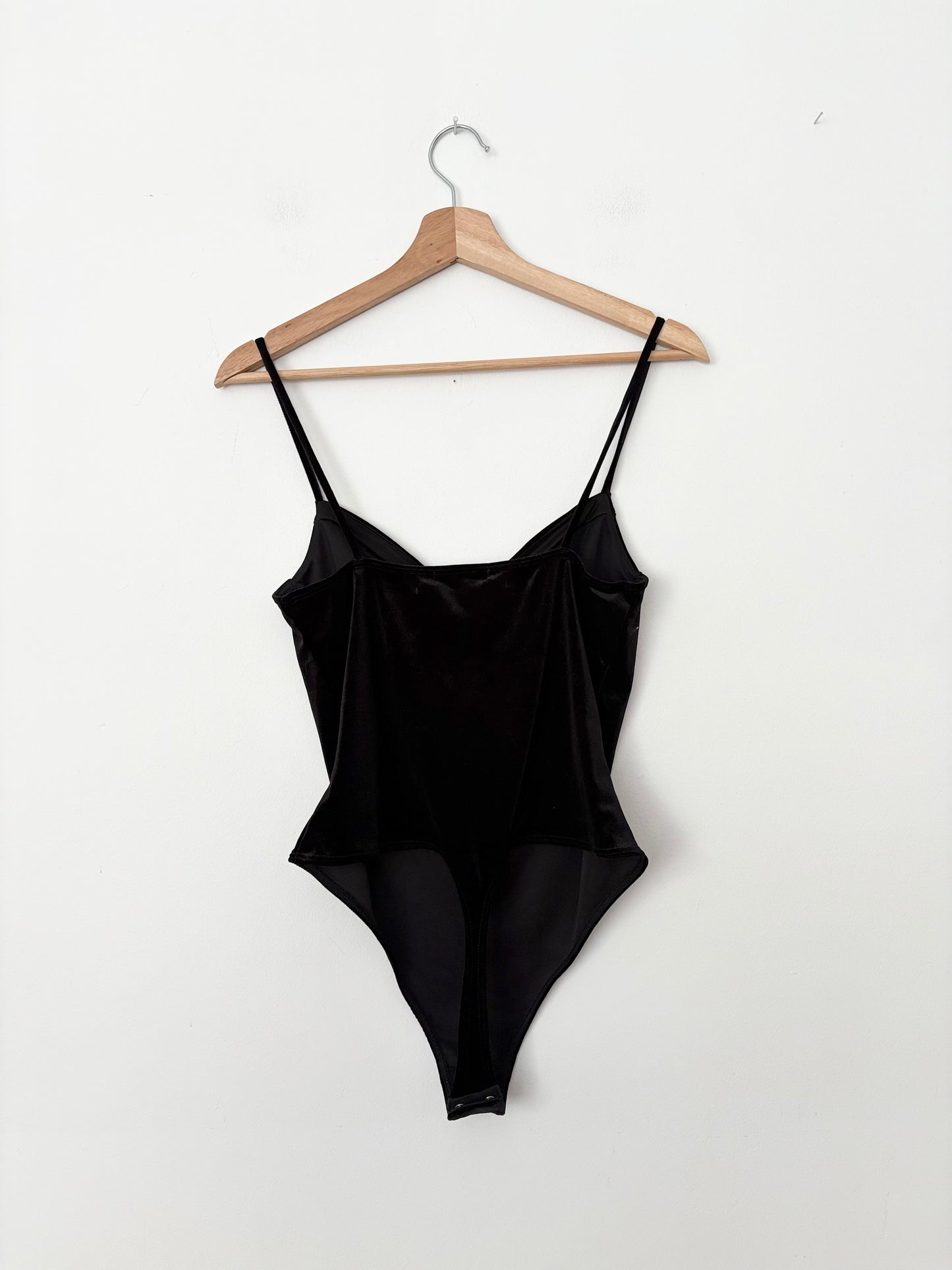 Urban Outfitters black velvet thong bodysuit Medium