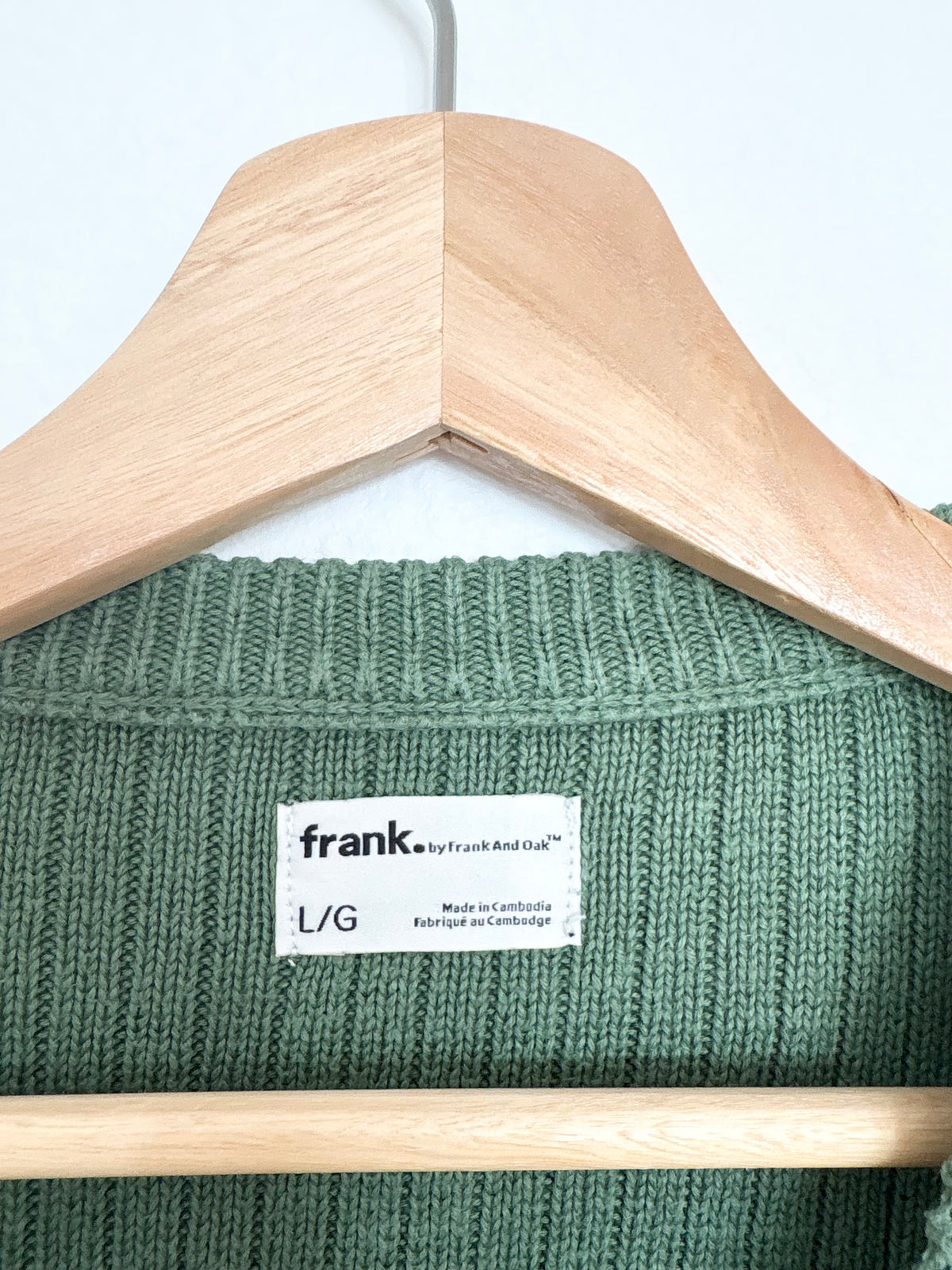 Frank & Oak ribbed crewneck sweater Large