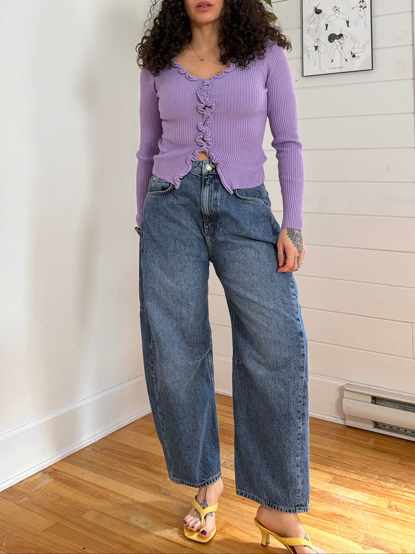 cardigan en maille violet à volants Charlie Find me Now S/M