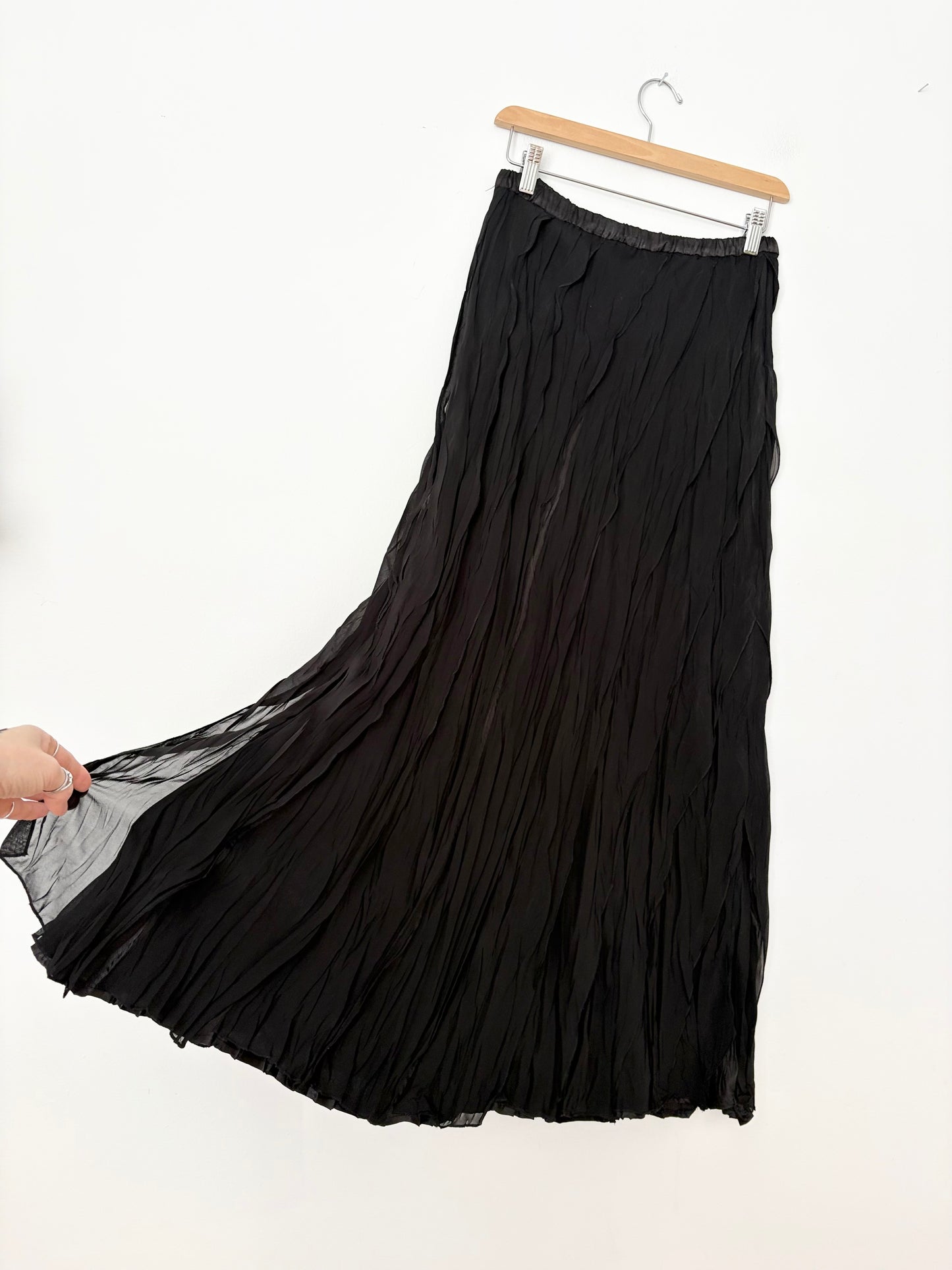 Jupe longue vintage froissée, taille S/M