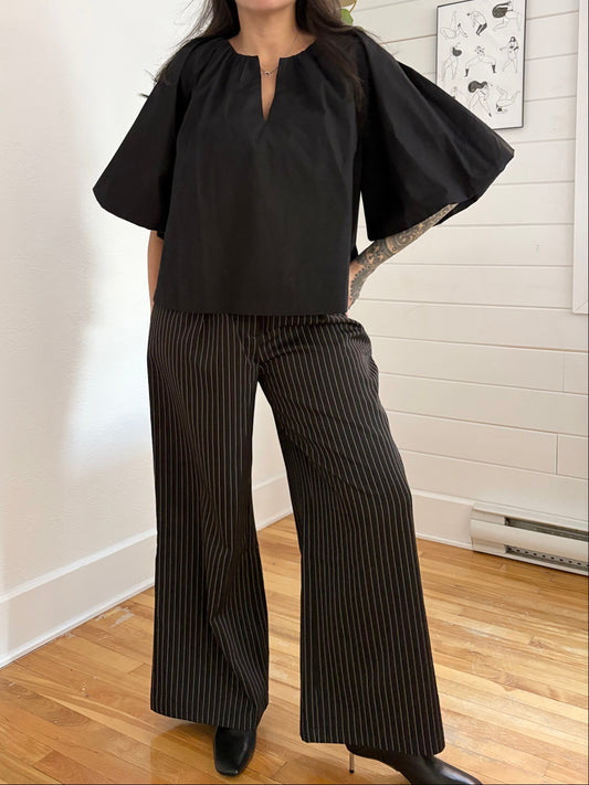 Top Madewell à manches bouffantes en popeline, taille L