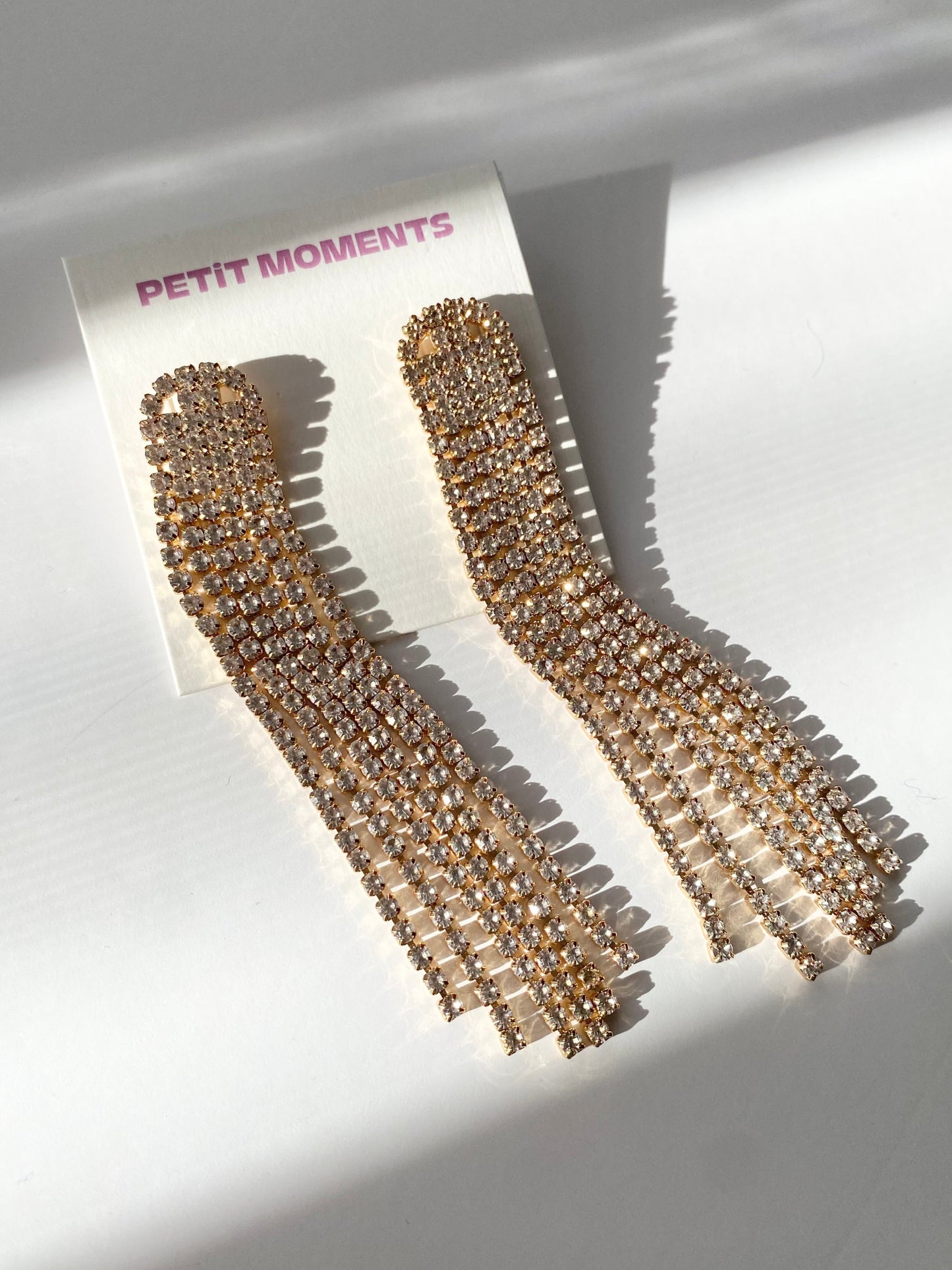 Petits moments glitz gold rhinestone earrings