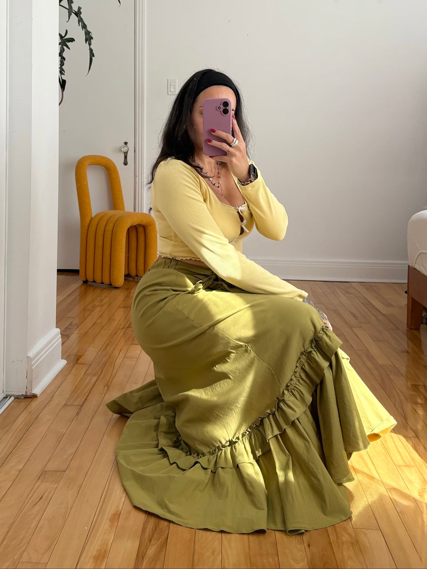 Maeve constance ruffled maxi skirt S/M