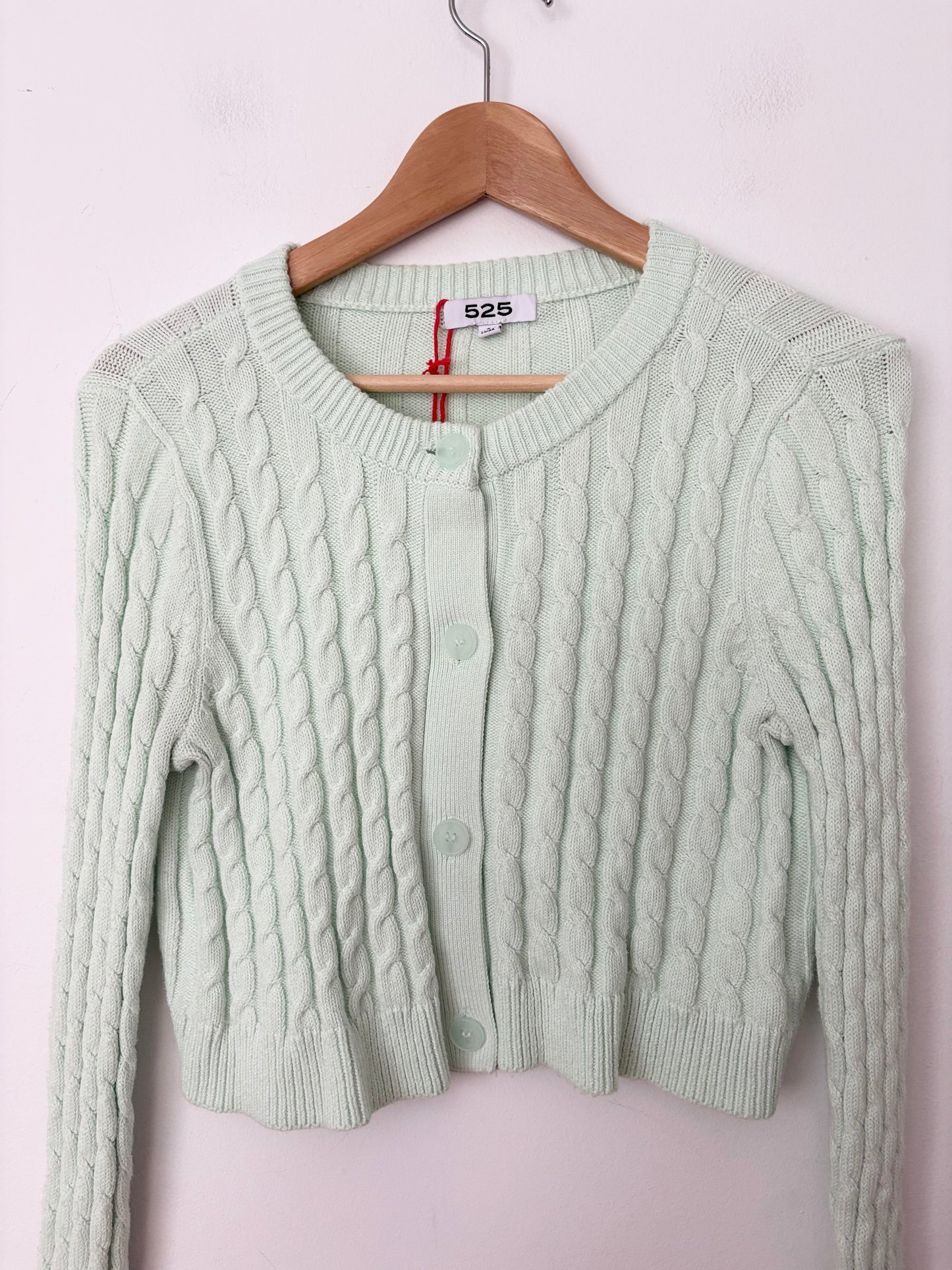 525 America crop cable knit sweater Small