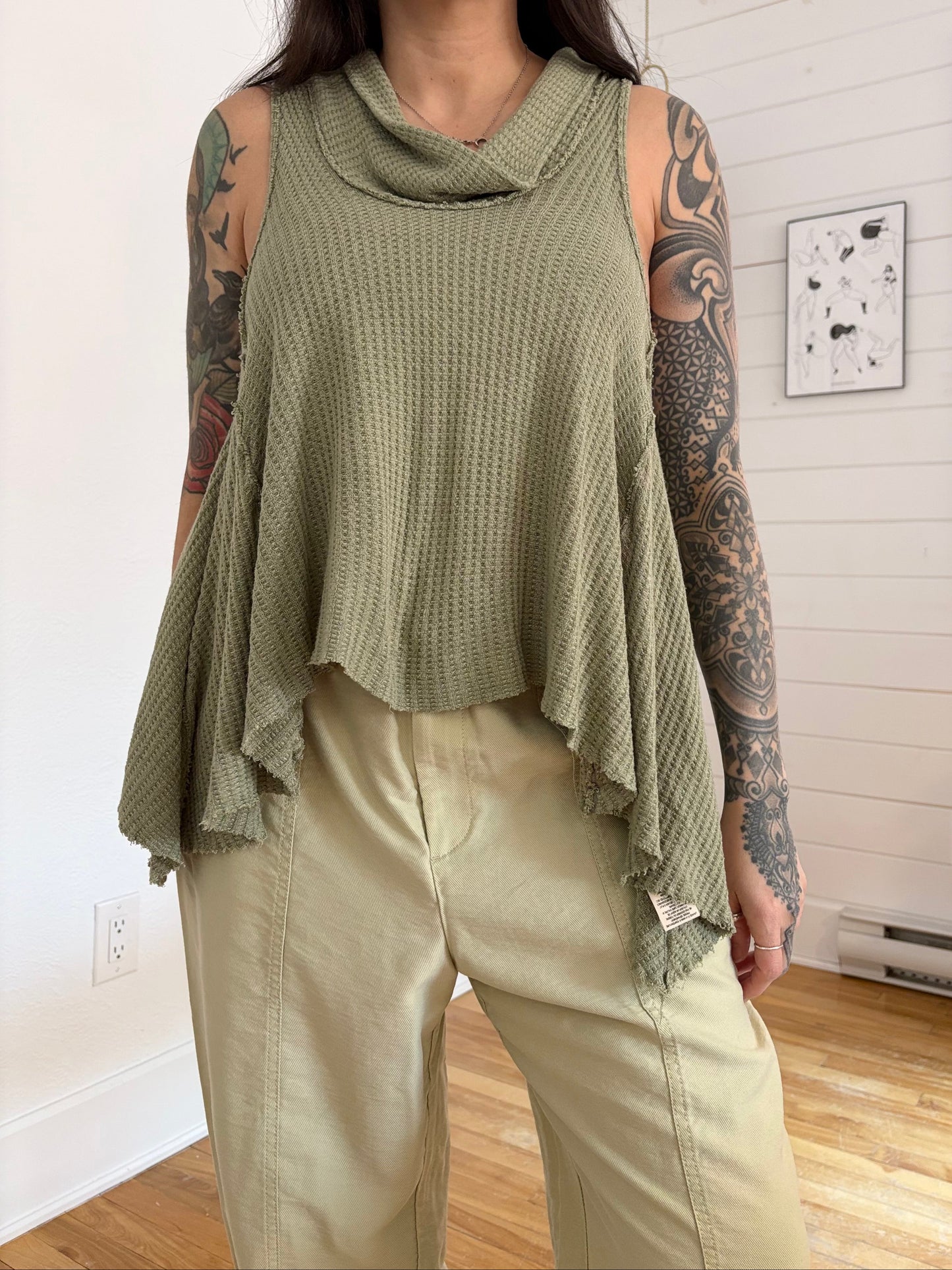 Free People swing it cowl neck tank top XS/S