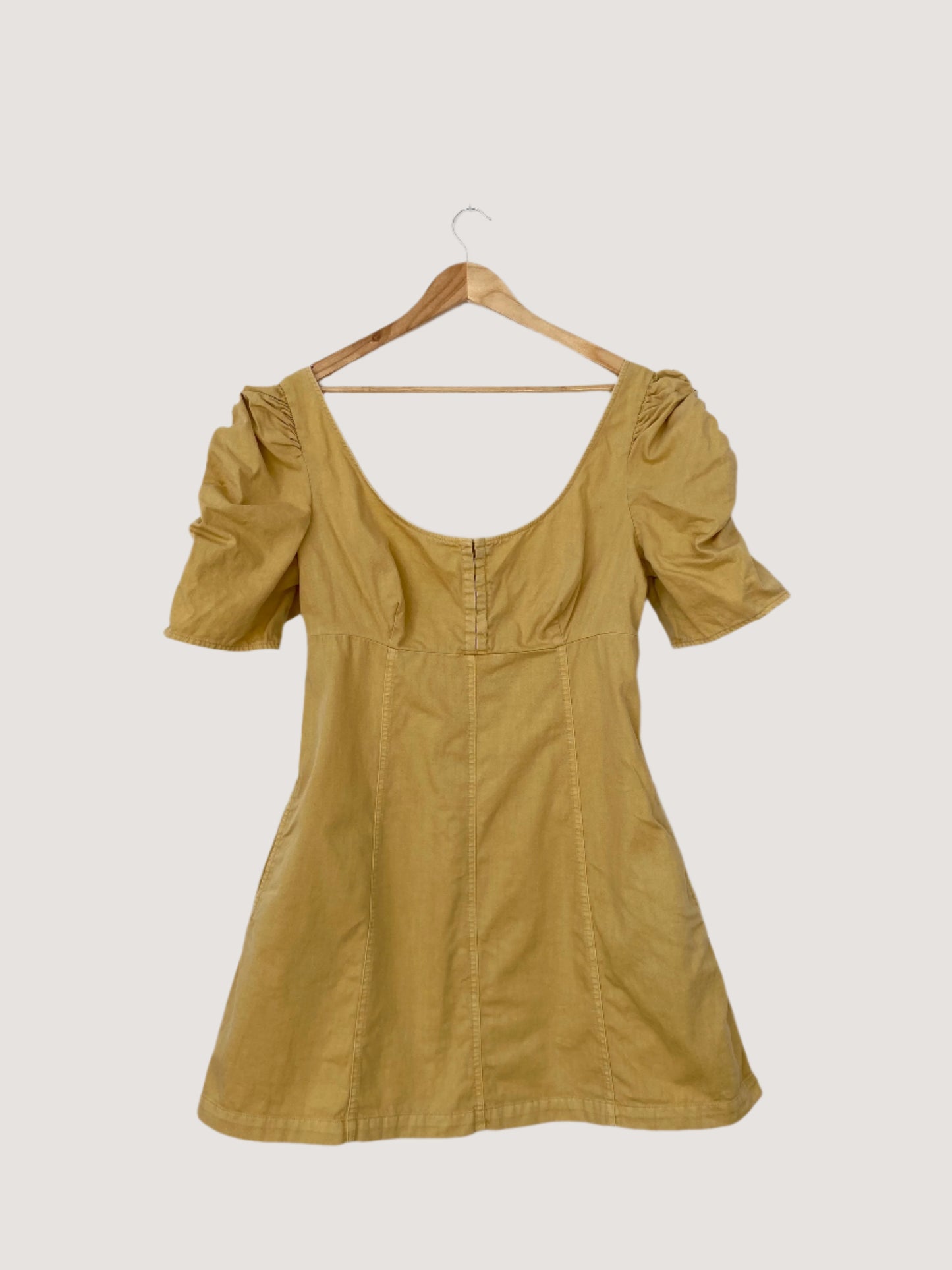 Free People cheyenne puff sleeve denim dress Large