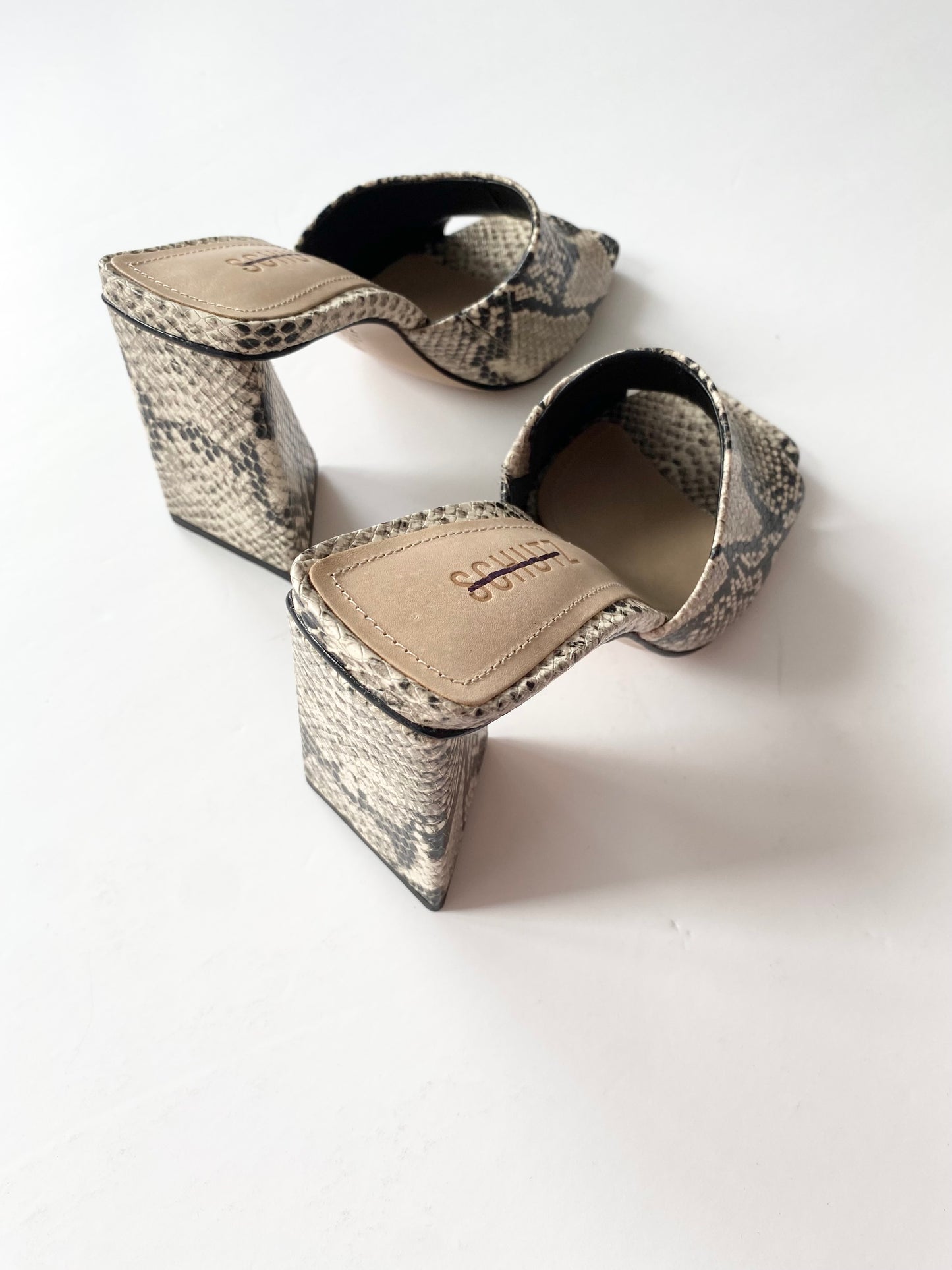 Schutz Lisa snake embossed leather sandals US5.5