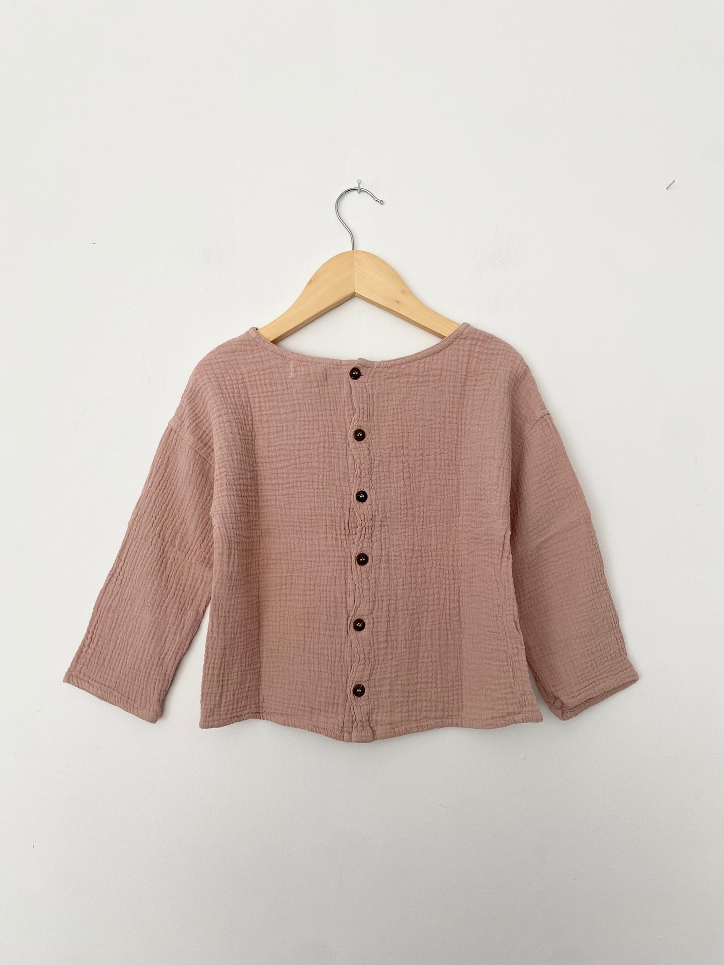 The simple folk button back top 3/4Y