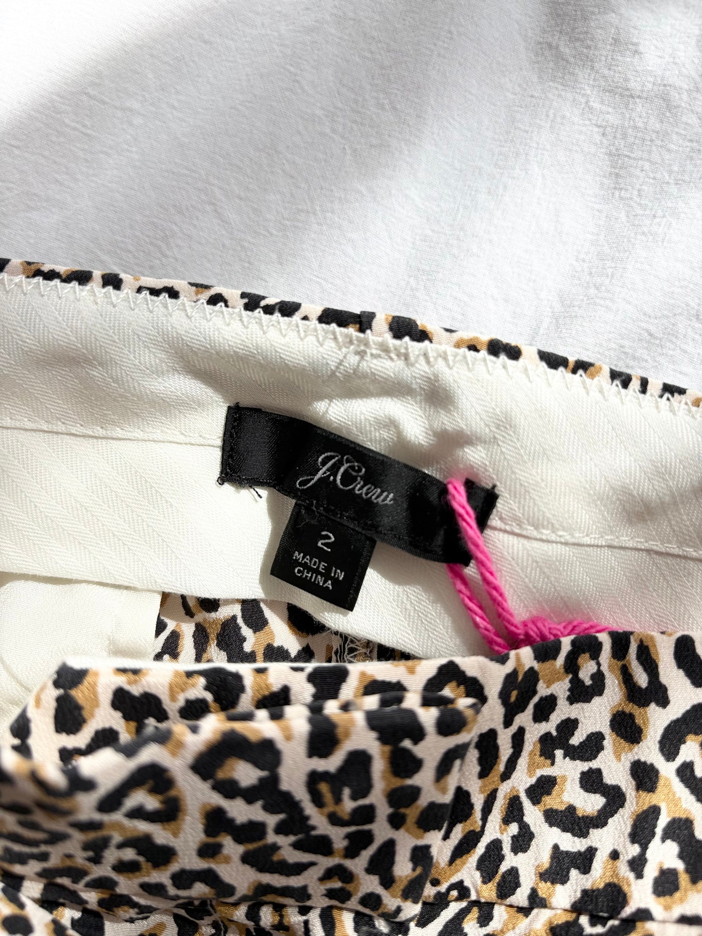 J.crew silk wide leg crop pants in leopard W26/27