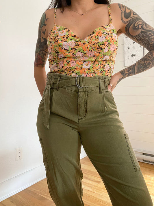 Open edit floral bustier top Medium