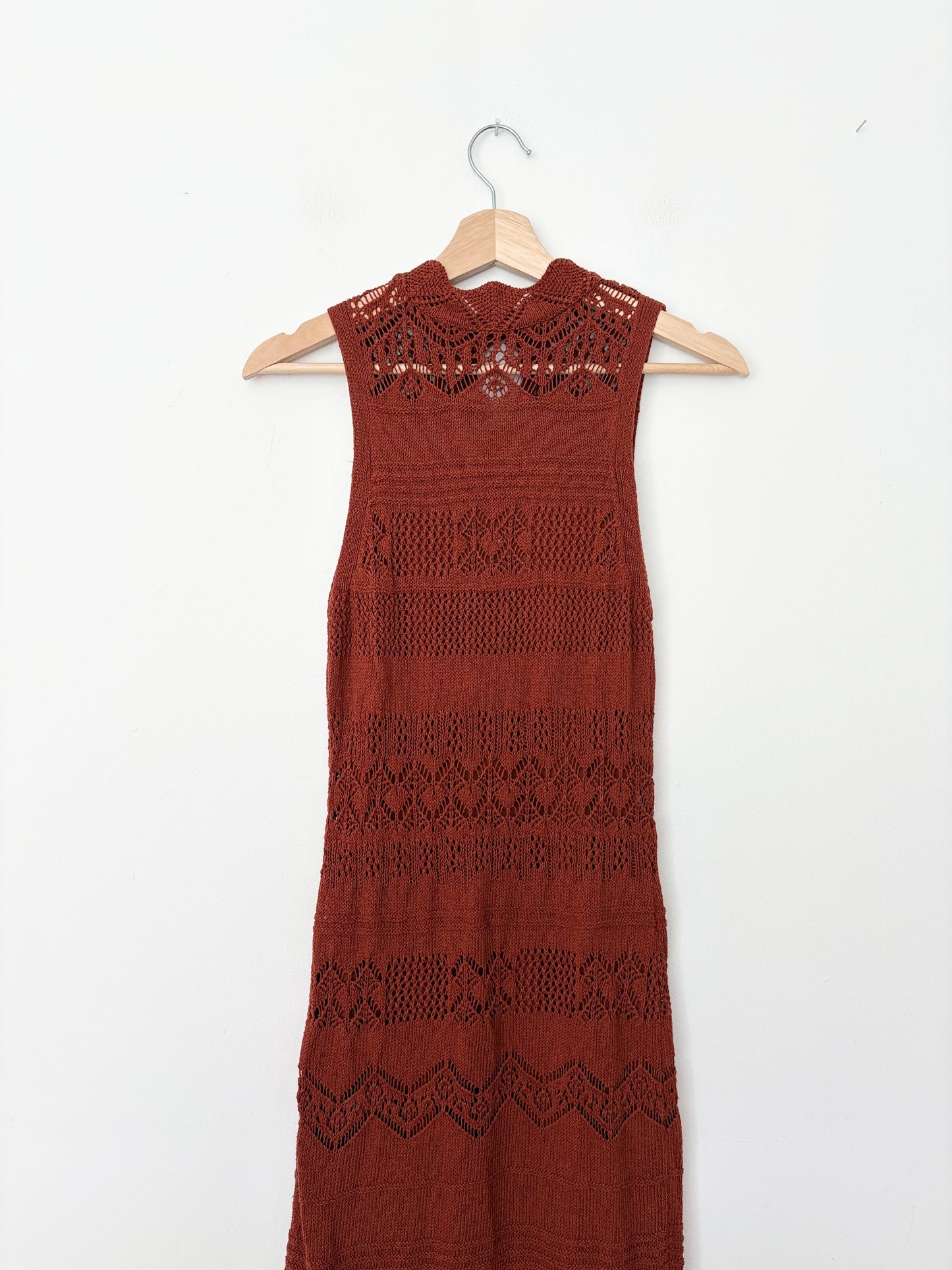 Anthropologie crochet midi dress XS