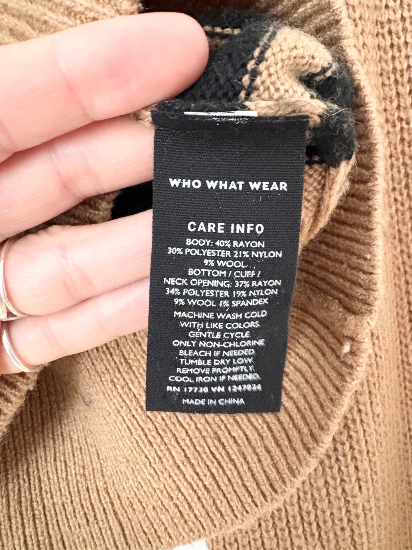 Whowhatwear stripe puff sleeve sweater Small