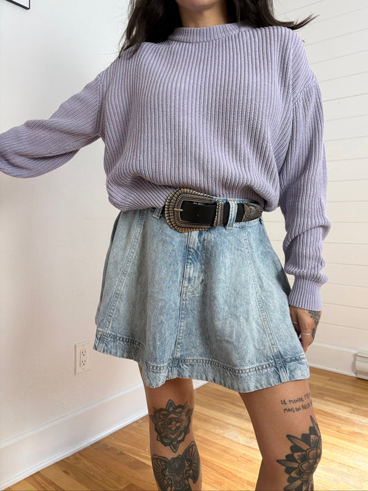 Pull en maille épaisse Mikala lilas, taille M/L