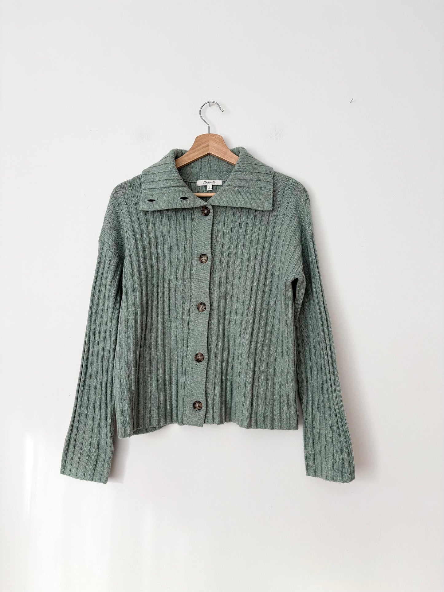 Madewell oversized collar wool blend cardigan S/M