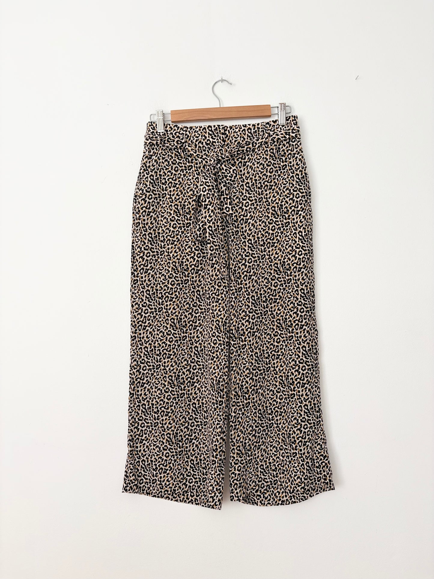 J.crew silk wide leg crop pants in leopard W26/27