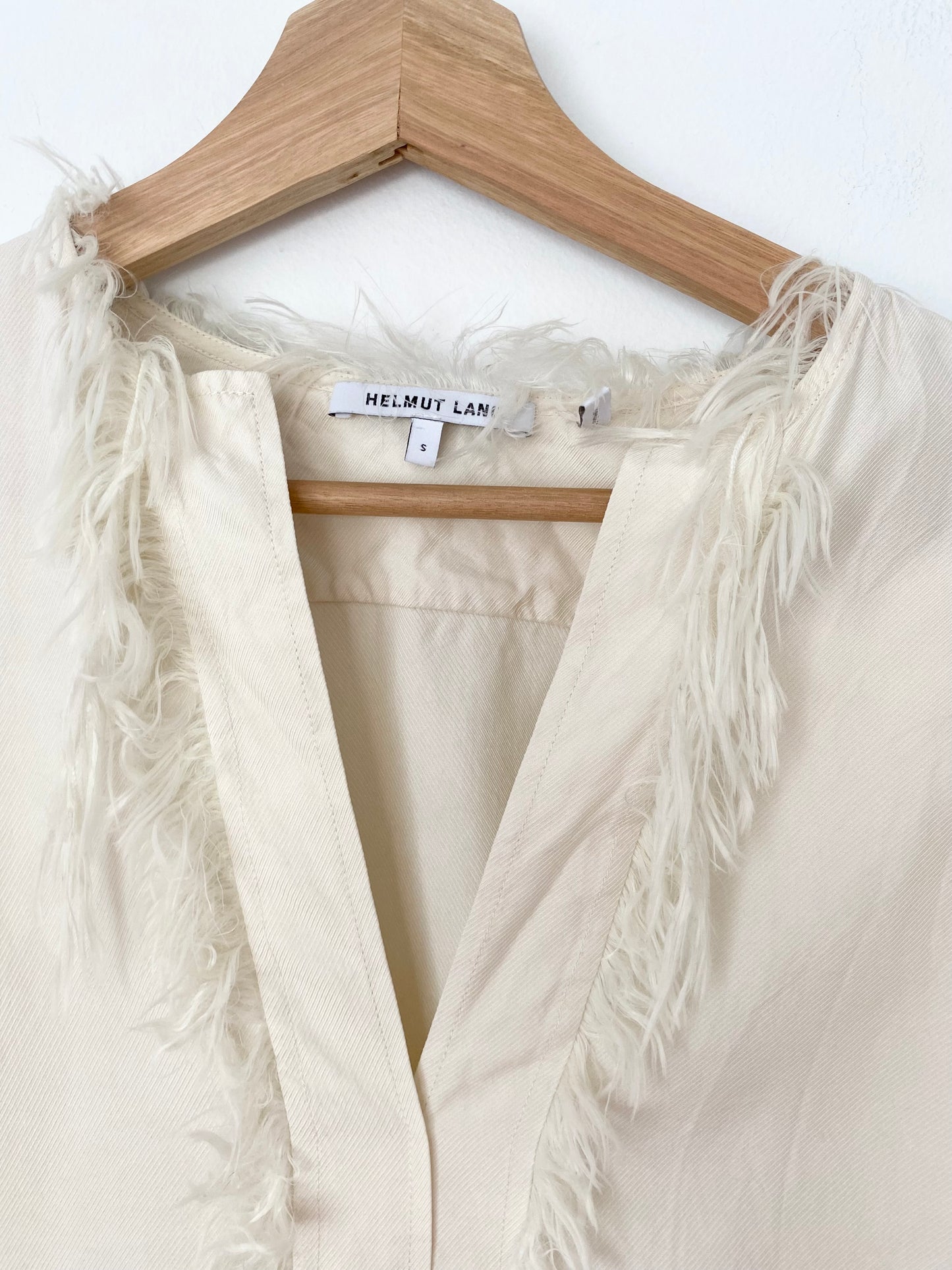 Helmut Lang fringe silk blouse Small