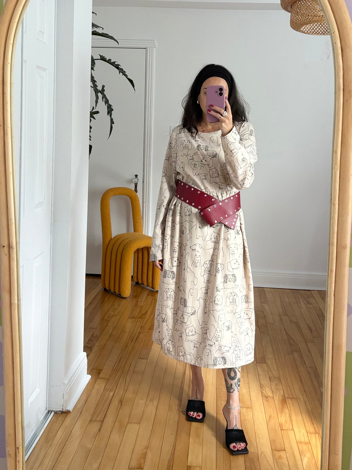 Compania Fantastica long sleeve printed midi dress L/XL