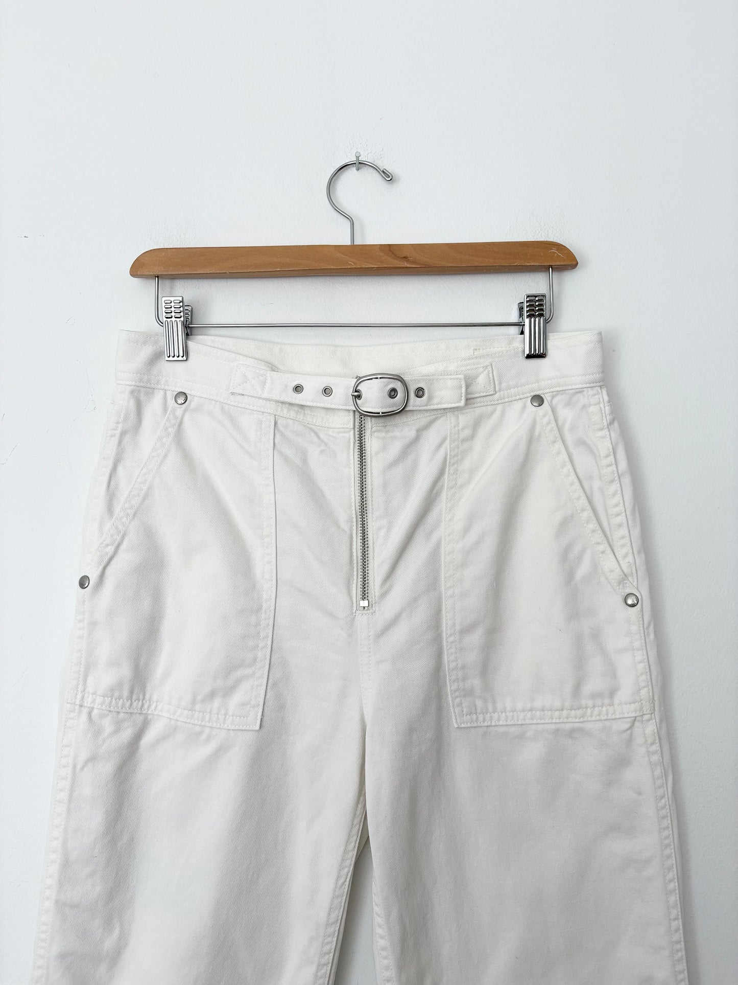 Pantalon ceinturé Rag & Bone en blanc cassé taille 26