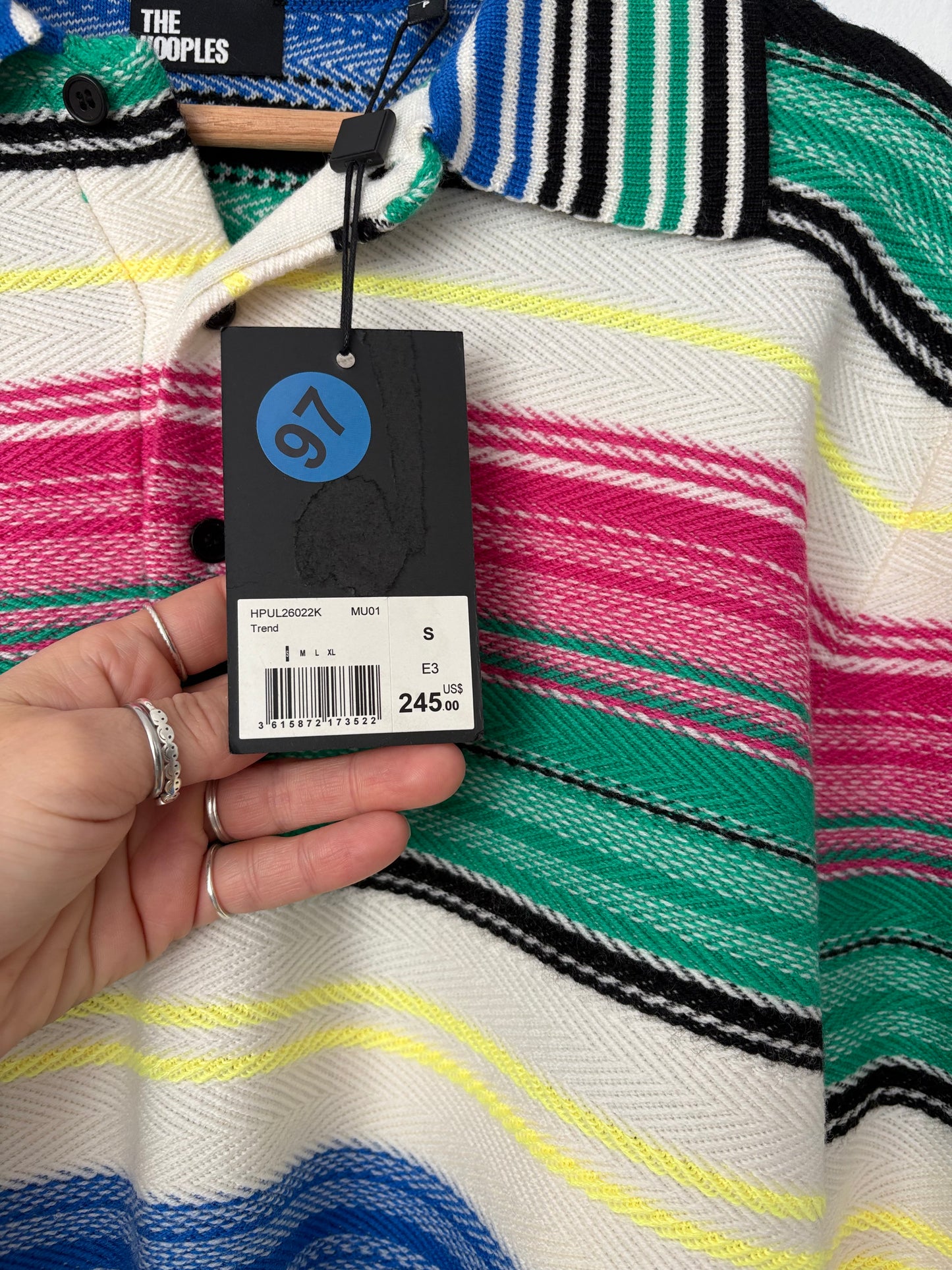 Polo The Kooples à rayures dégradées en laine mélangée, taille M/L