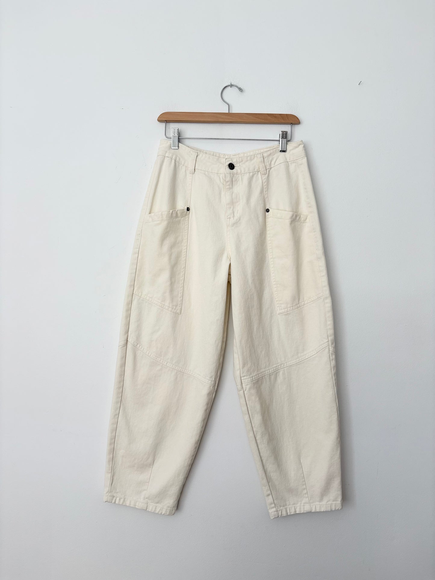 Livom white utility balloon pants W27