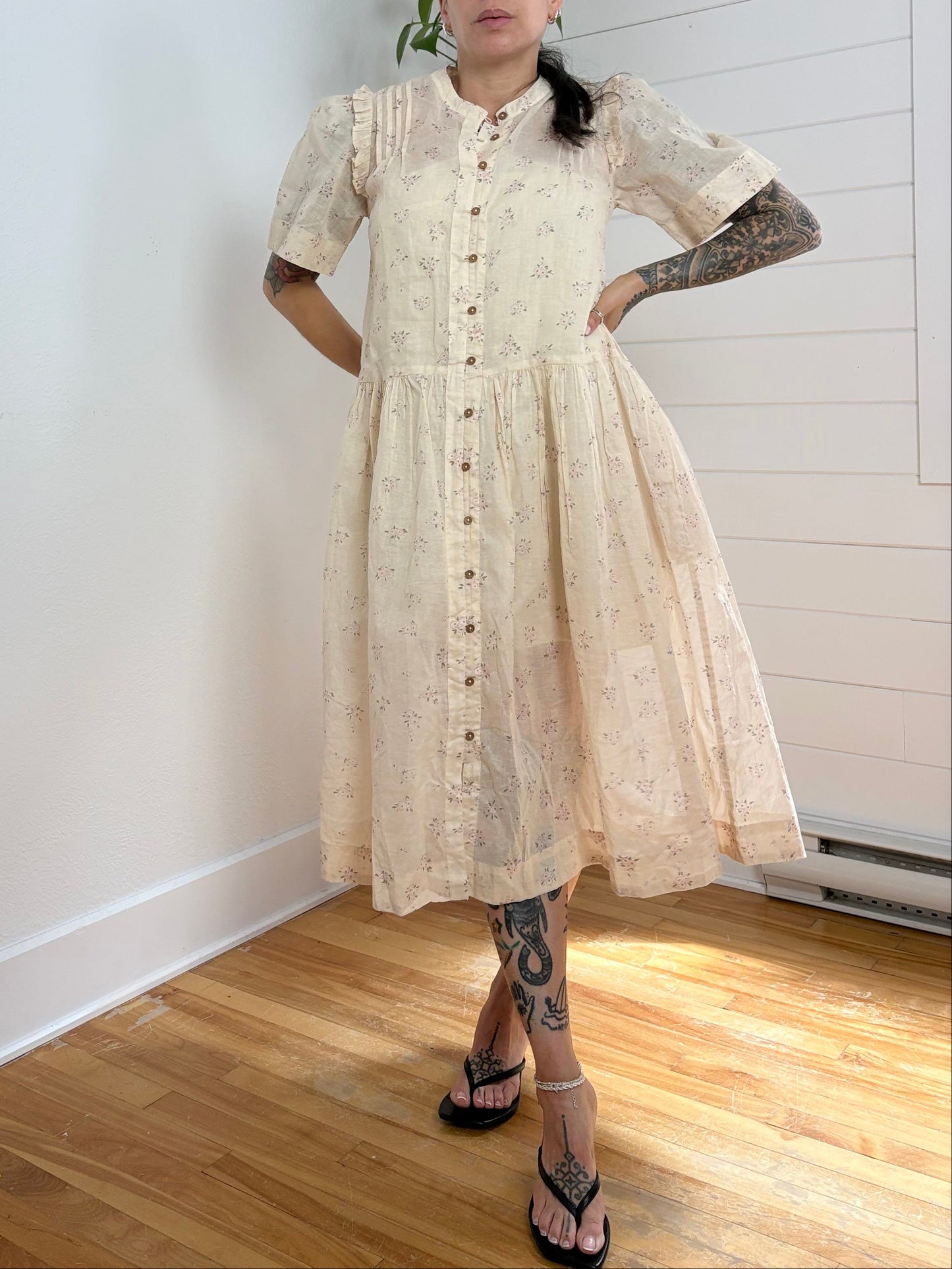 Free People cream Bella Mae midi dress Medium