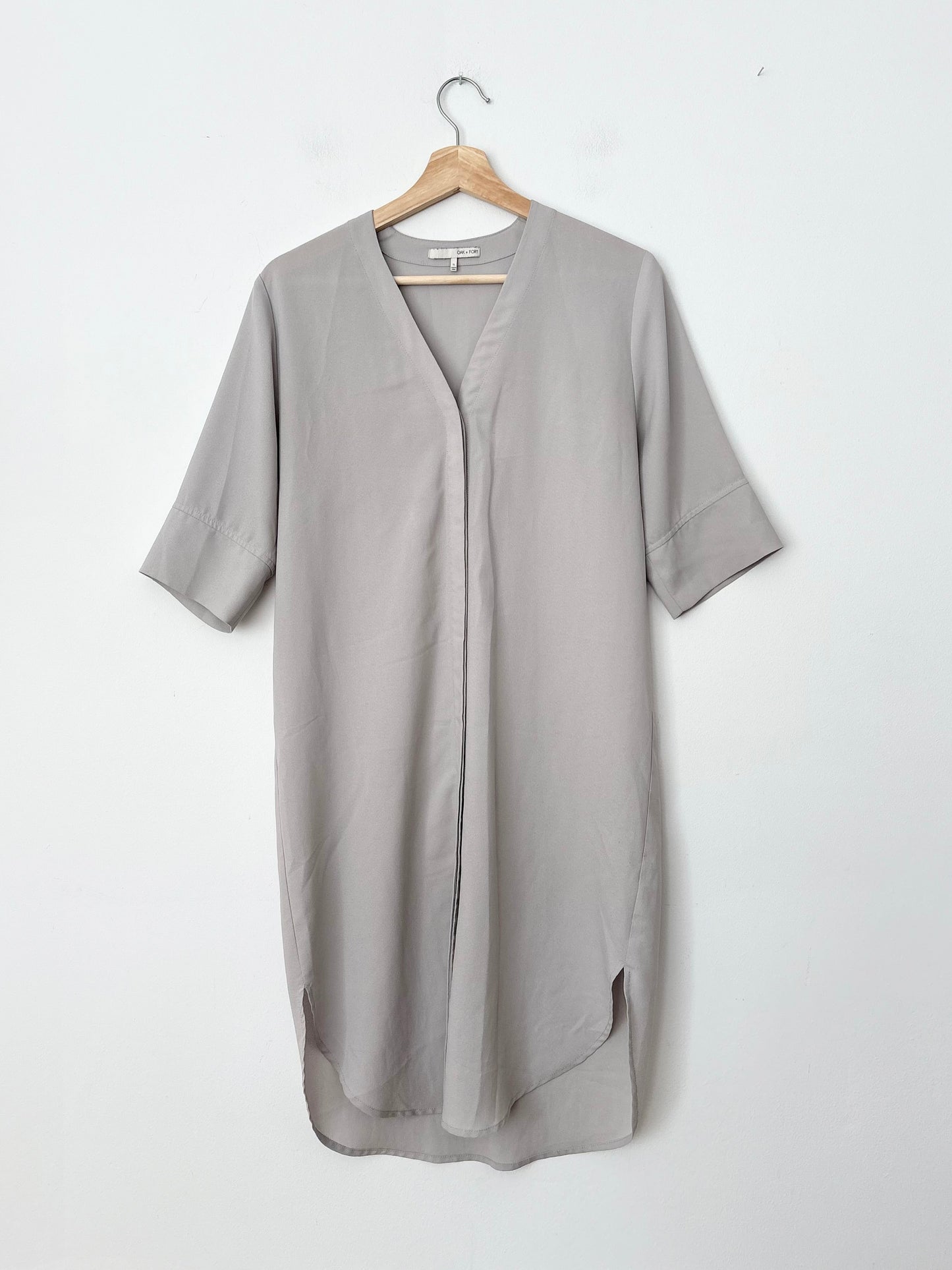 Oak + Fort baseball V neck dress dress Small