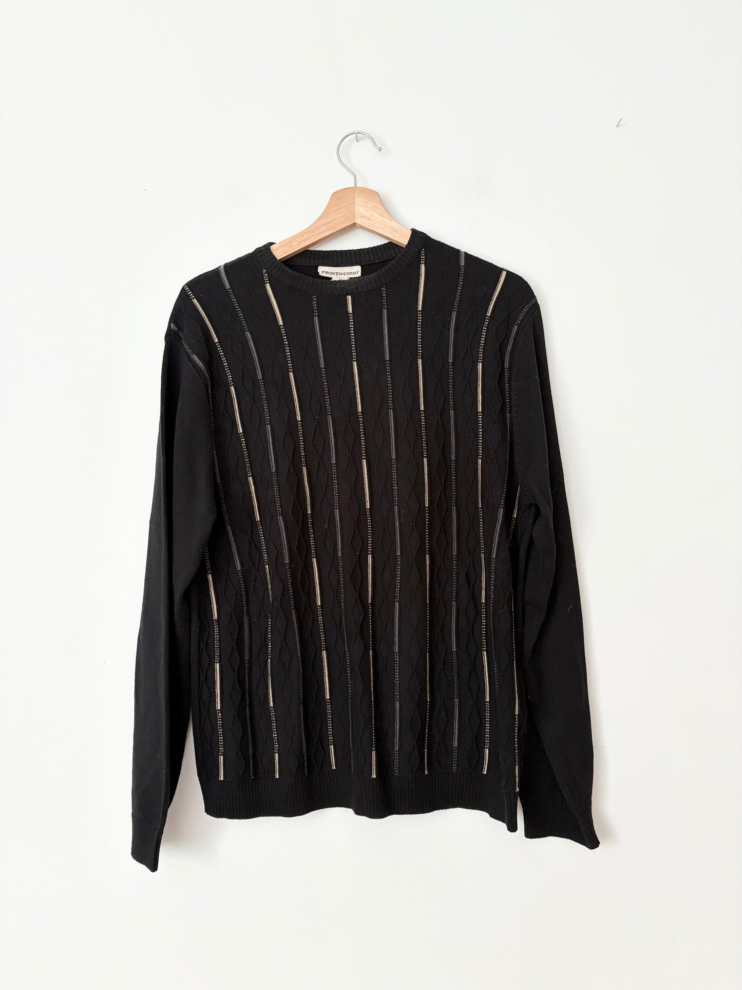 Vintage Pronto Uomo cable knit sweater M/L