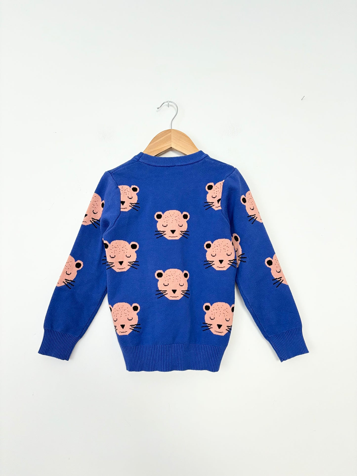 Wapypy knit leopard head sweater 4/5Y