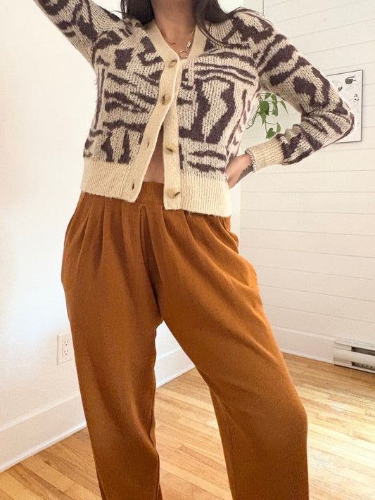 Madewell alpaca blend animal print cardigan Small