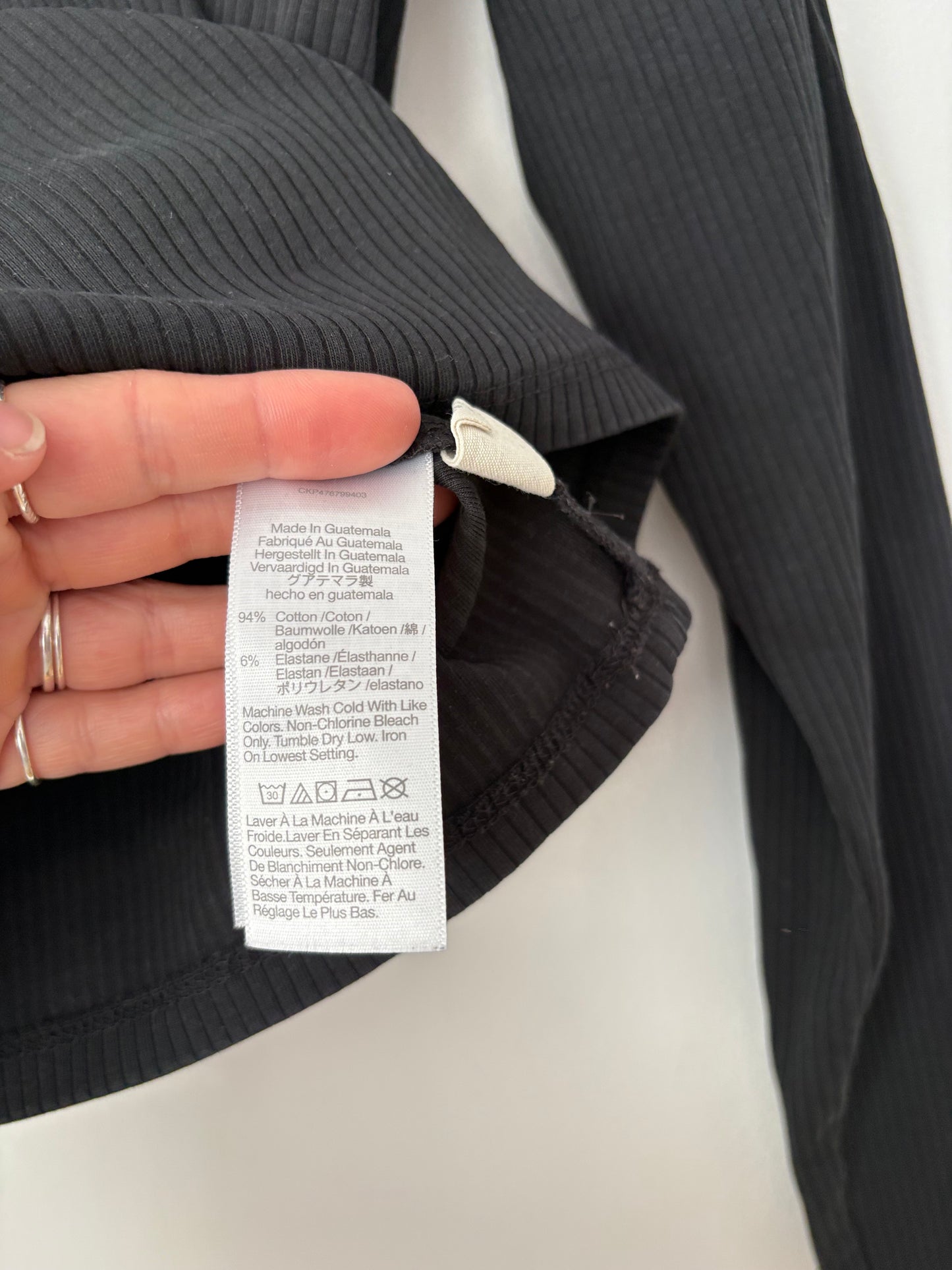 Haut court à manches longues et col carré Madewell, taille M