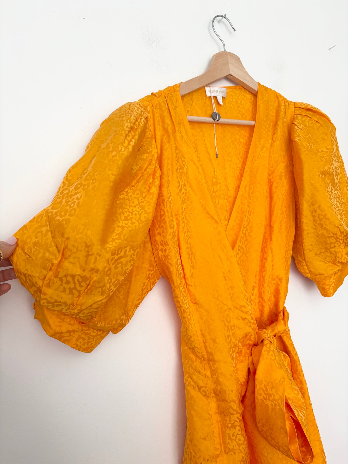 Robe cache-cœur mini en soie mélancgée Ronny Kobo Anna Large
