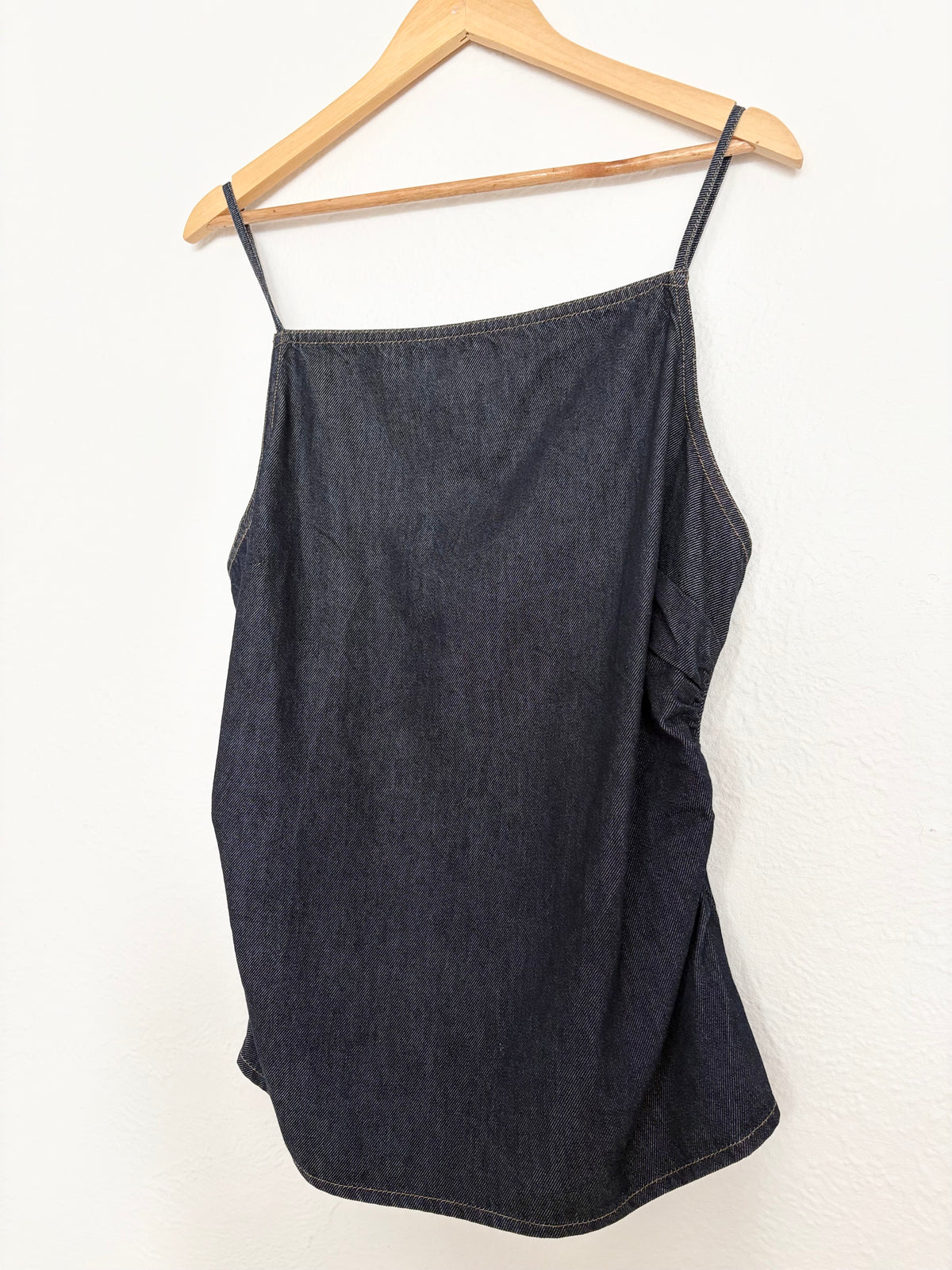 Débardeur Madewell Airy Denim à encolure carrée froncée XL